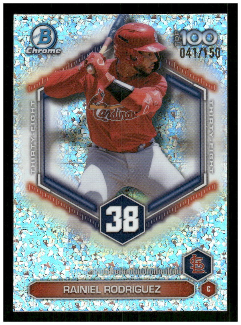 2026 Bowman #BTP-38 Rainiel Rodriguez Bowman Scouts’ Top 100 Mini-Diamond /150