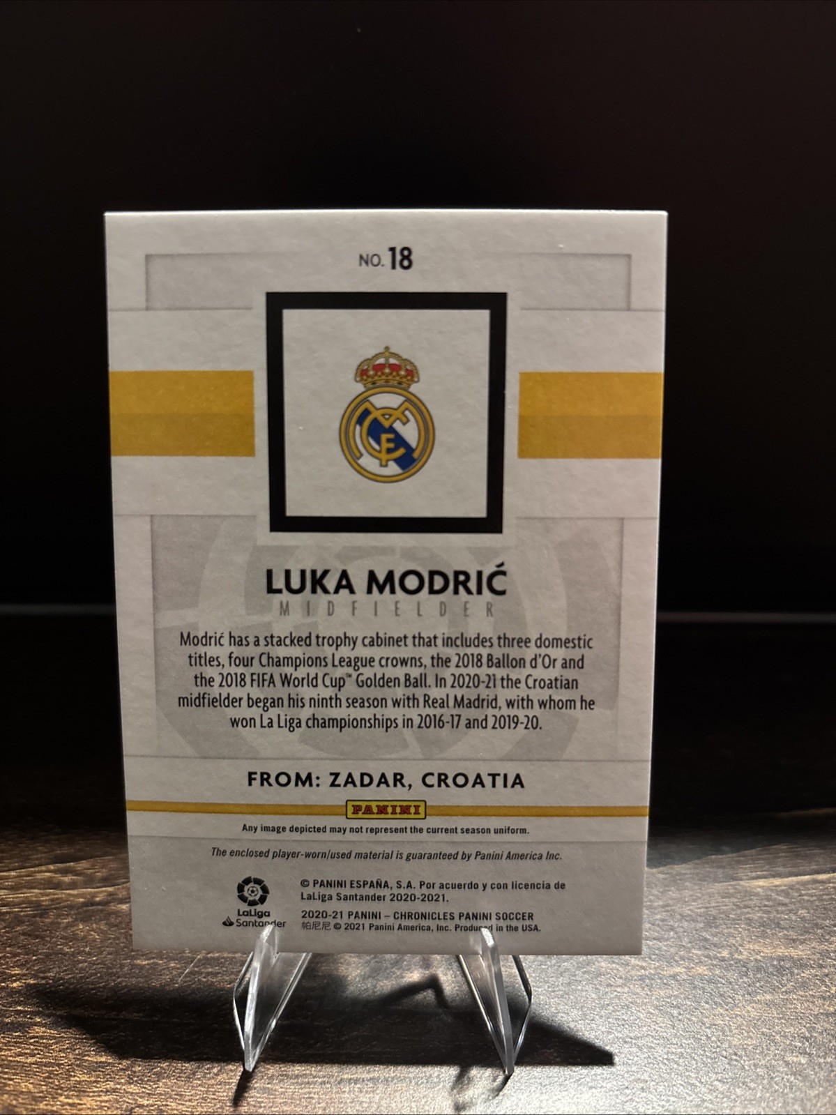 2020-21 Panini Chronicles – Panini La Liga Luka Modric #18 Memorabilia /500…
