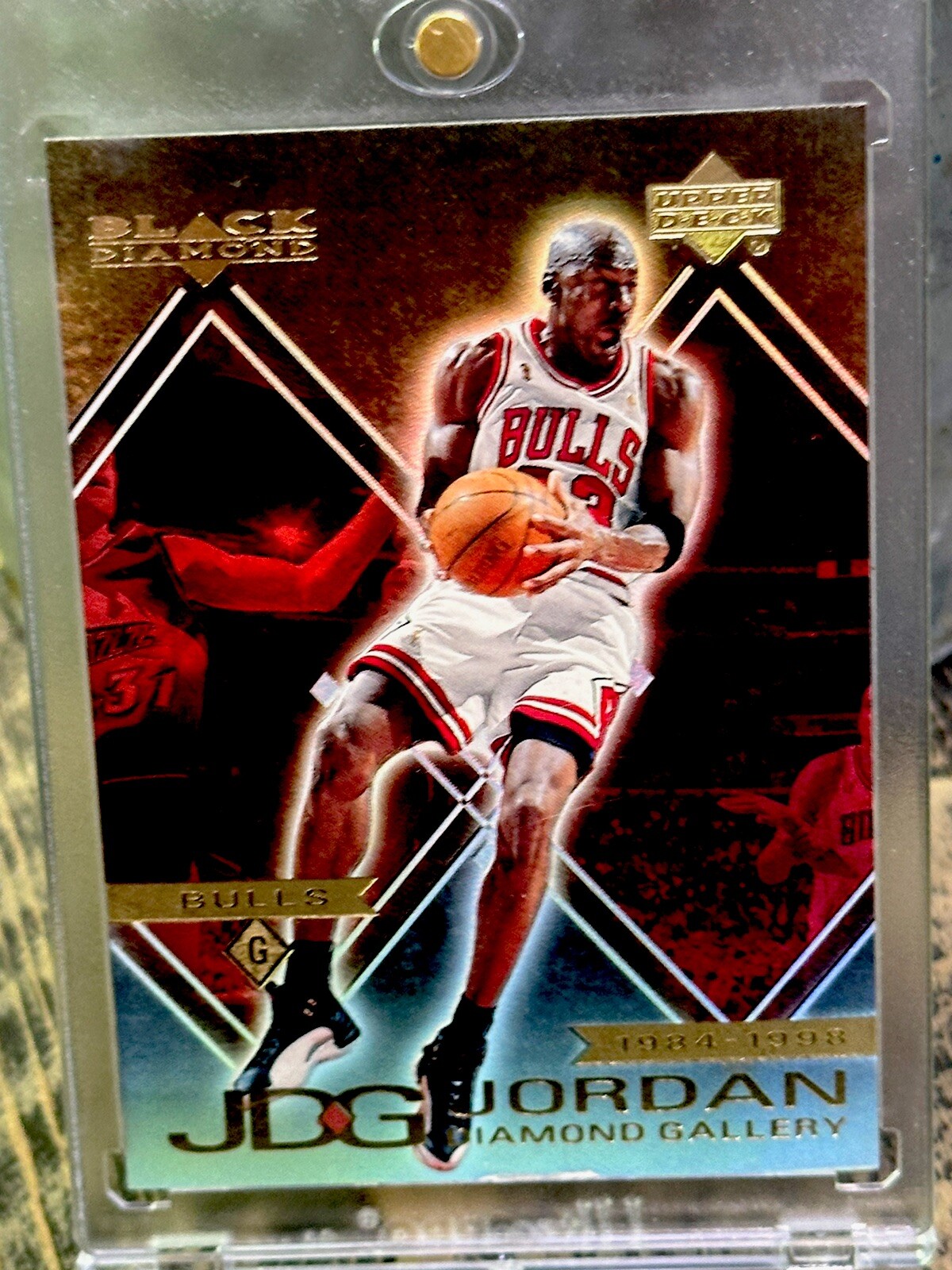 Michael Jordan Card REFRACTOR RAINBOW HOLO FOIL RARE INSERT BULLS JERSEY #23