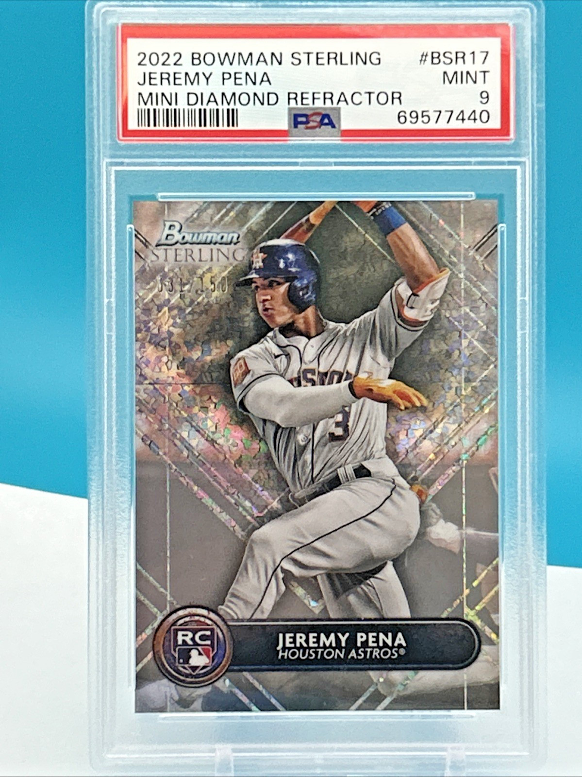 PSA 9 2022 Bowman Sterling Mini-Diamond Refractor bsr17 Jeremy Pena Rookie 150