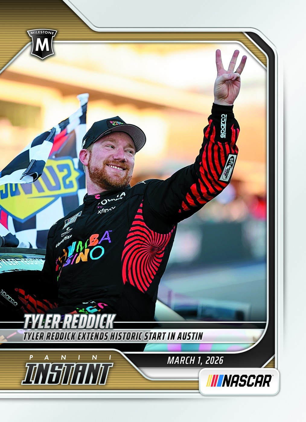 Tyler Reddick 2026 Panini Instant NASCAR #11 3 IN A ROW COTA card NASCAR