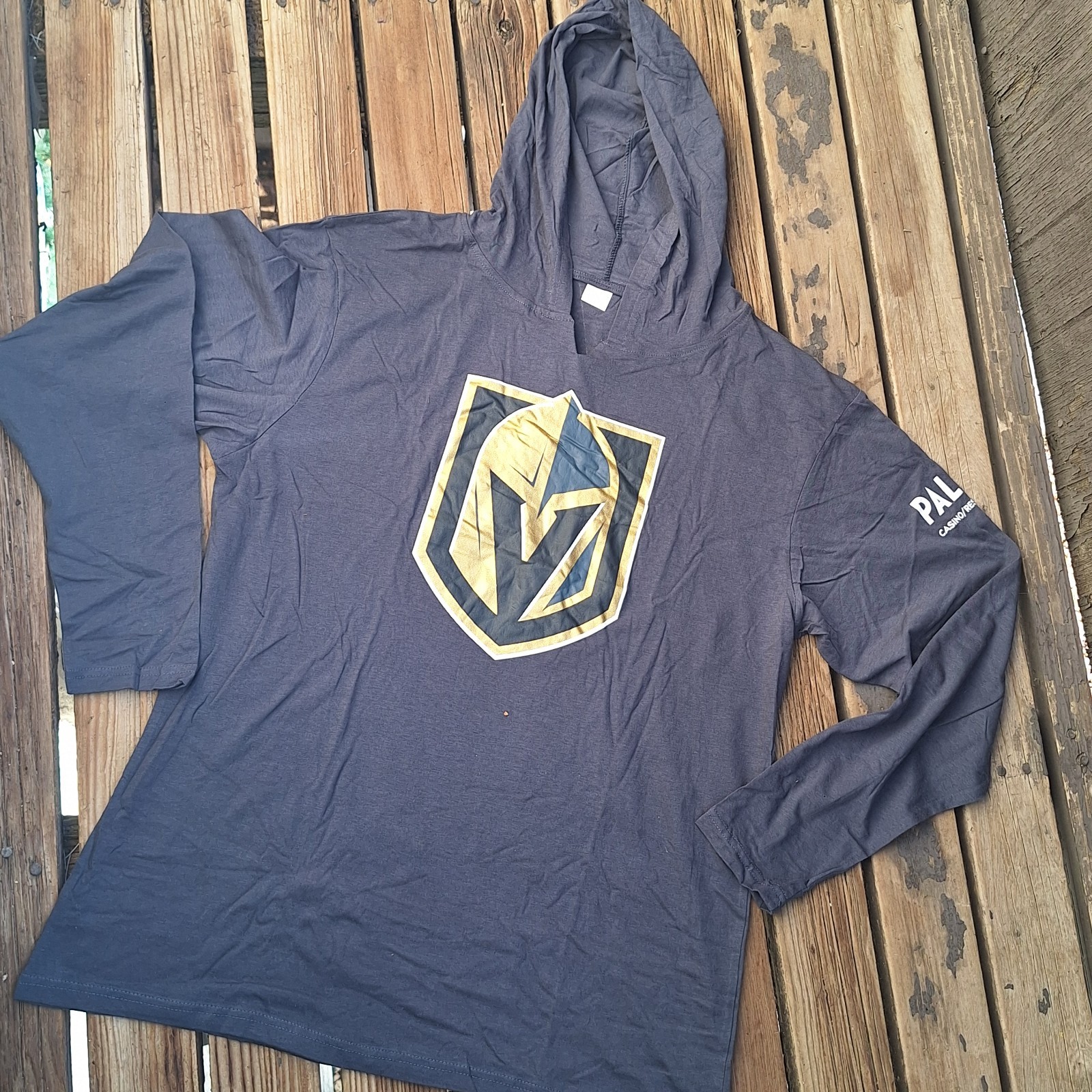 Vegas Golden Knights Men’s Sz XL Long Sleeve Hooded T-Shirt NHL VGK Palms Casino