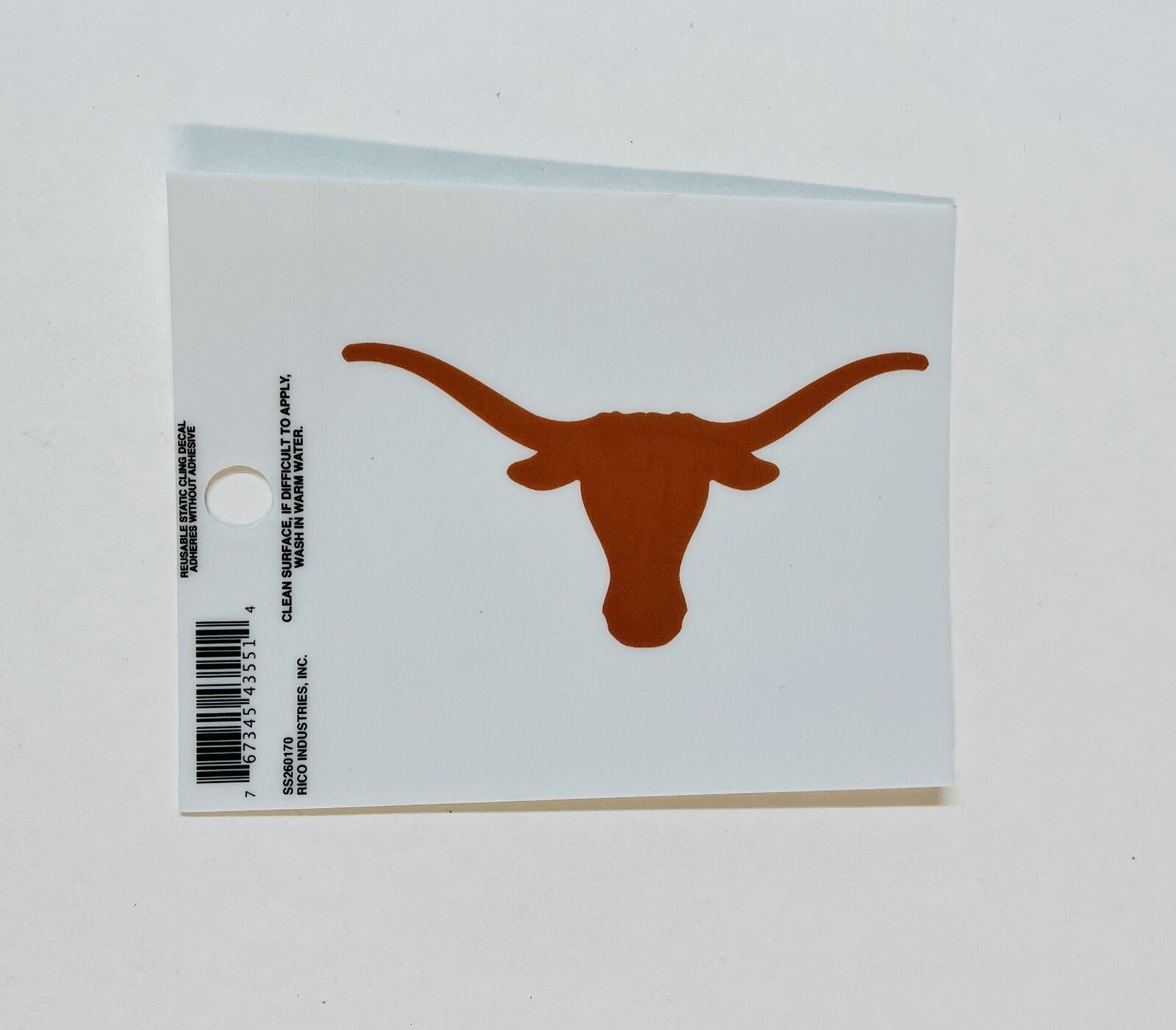 Texas Longhorns Logo Static Cling Decal Sticker Free Shipping! 3×4 Inches