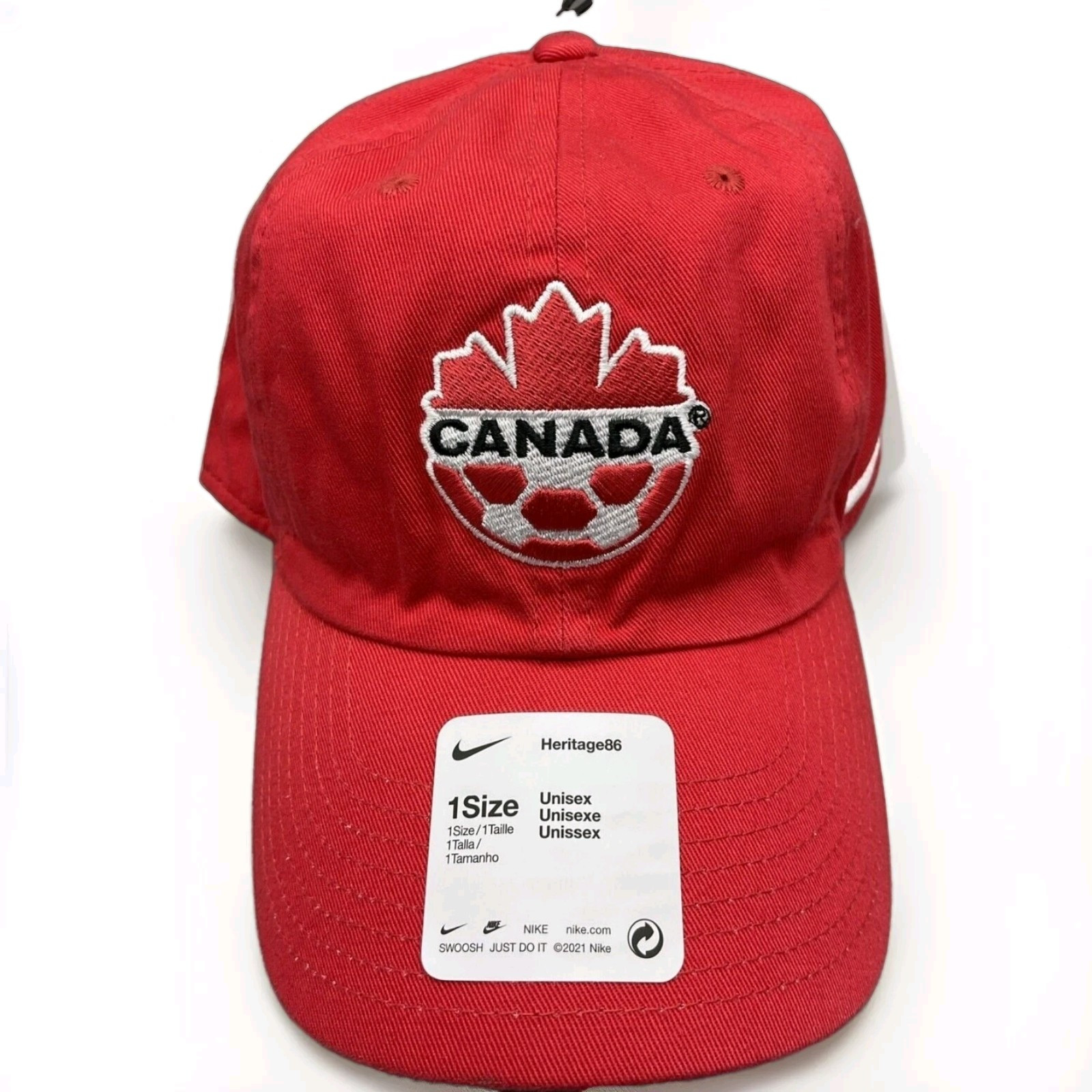 Nike Heritage86 Canada Soccer Adjustable Hat Cap Unisex Red NWT