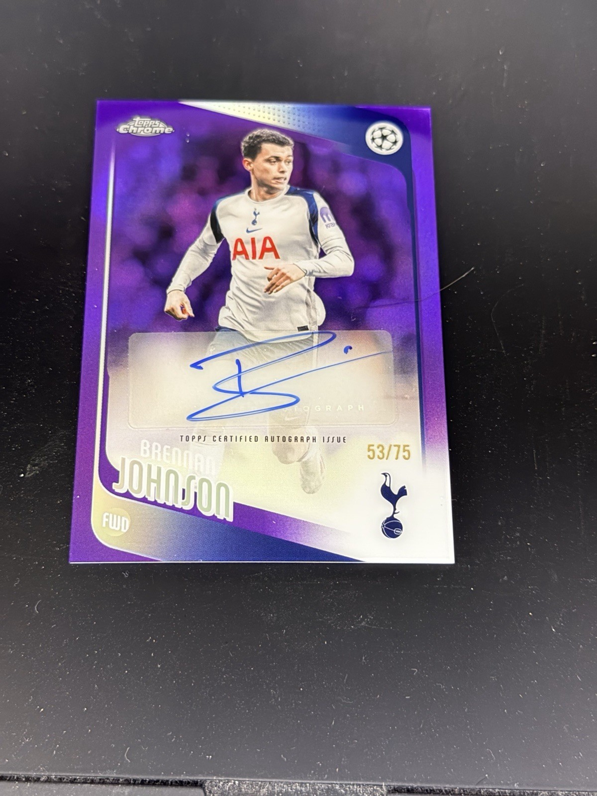 Brennan Johnson 2025-26 Topps Chrome UEFA Purple Refractor Auto /75