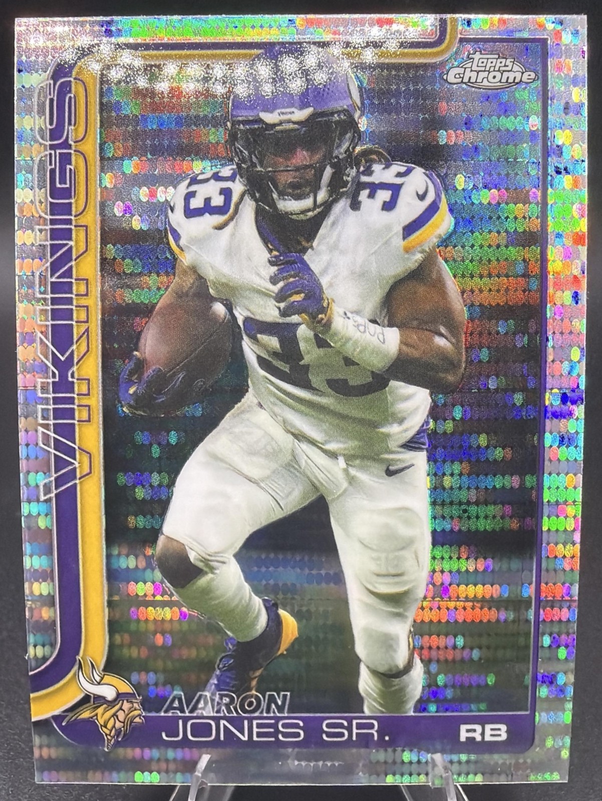 Aaron Jones Sr. 2025 Topps Chrome #201 Pulsar Refractor Vikings