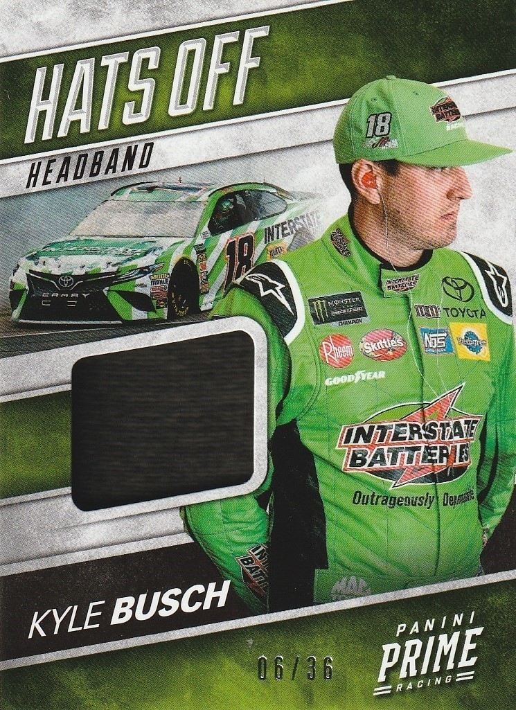 2018 Panini Prime Hats Off Headband #HO-KB1 Kyle Busch/36