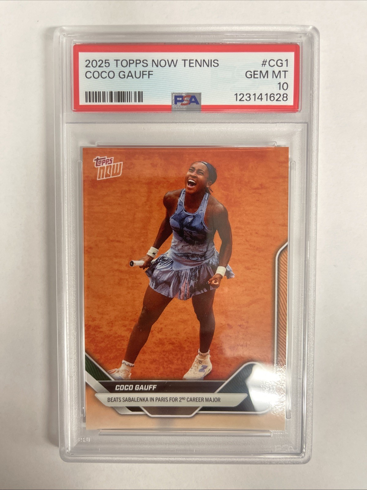 2025 Topps Now Tennis Coco Gauff #CG1 2nd Career Major PSA 10 GEM MT