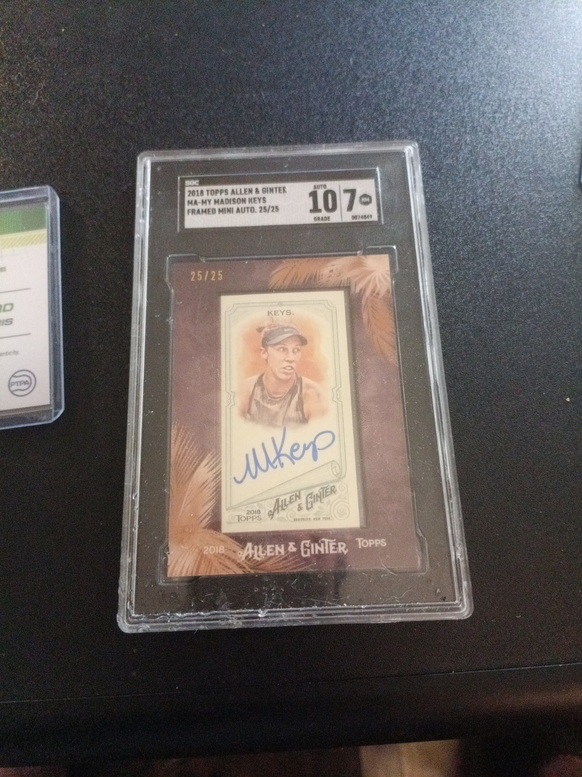 Madison Keys 2018 Topps Allen & Ginter Mini Framed Auto SGC 10/7 MA-MY #’d /25