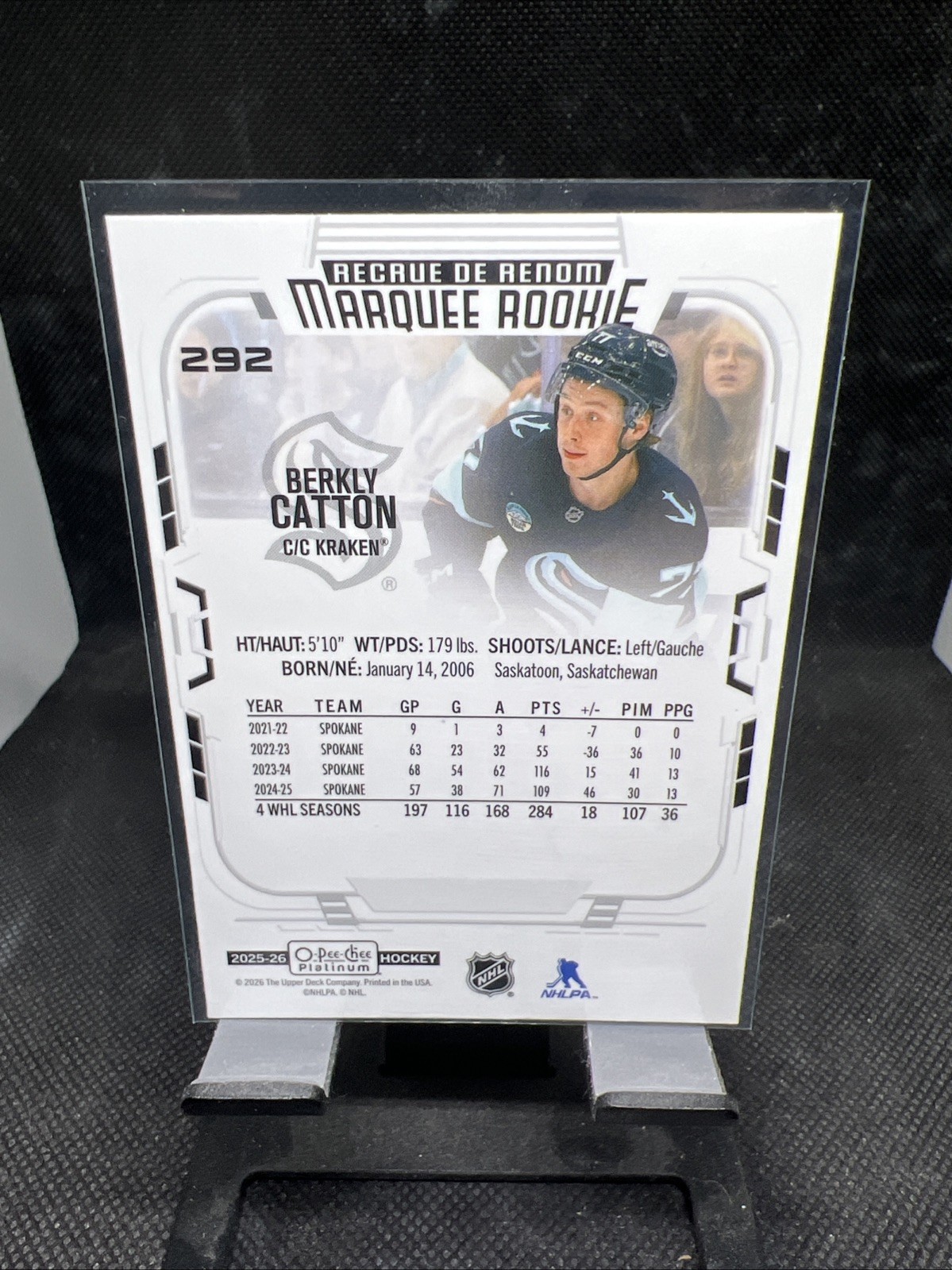 2025-26 O-Pee-Chee Platinum – Marquee Rookies Berkly Catton #292 (RC)