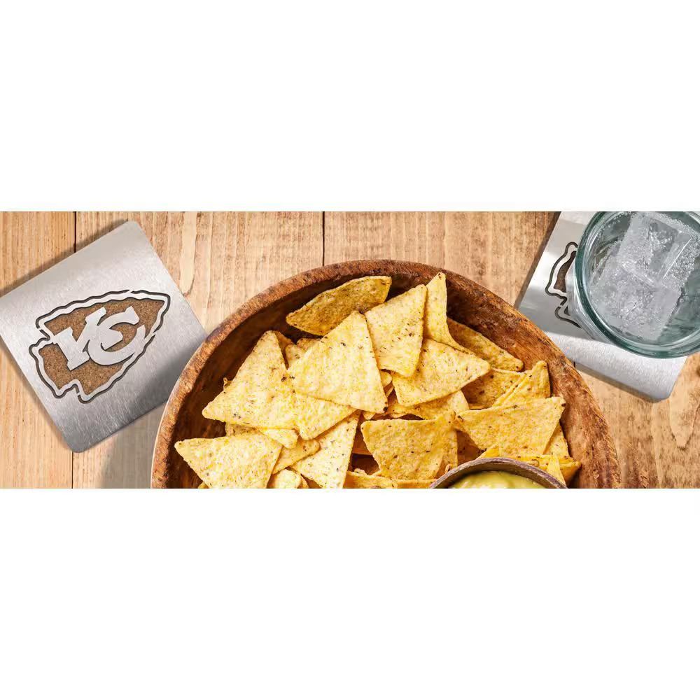 NFL Kansas City Chiefs 4 In. Metallics Coasters (Set of 4)