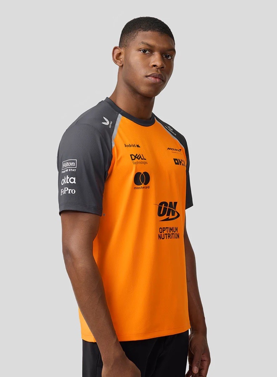 McLaren F1 2025 Men’s Team T- Shirt – NEW LARGE Papaya/Phantom