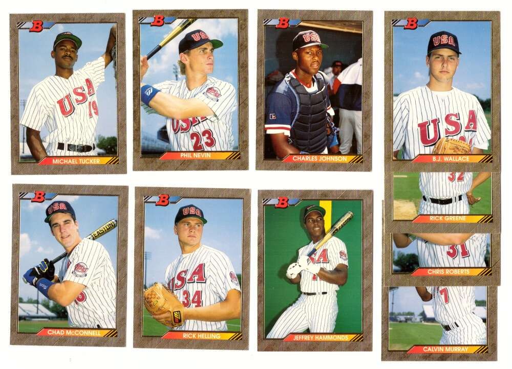 1992 BOWMAN – TEAM USA 10 Foil Card set