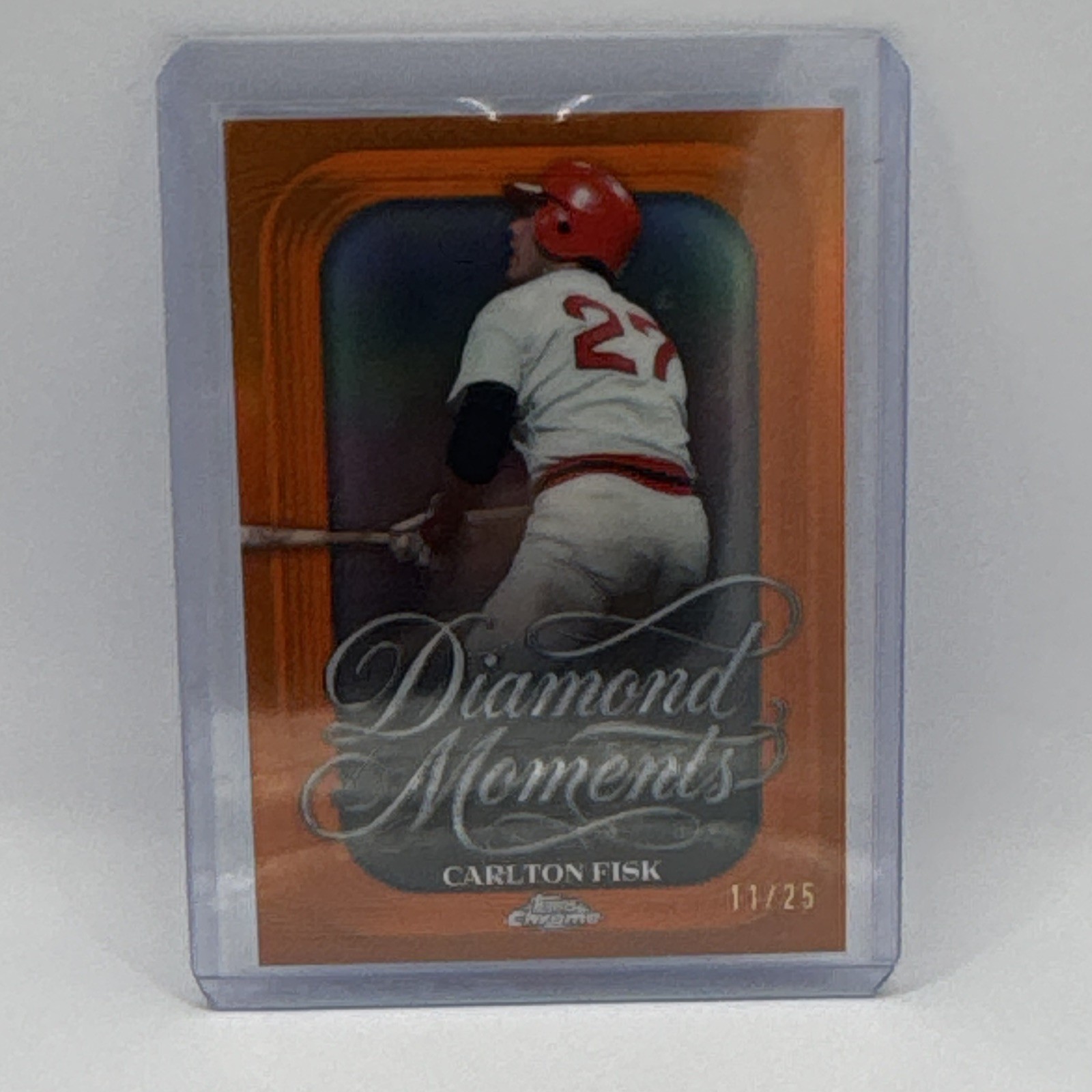 2026 Topps Chrome CARLTON FISK Diamond Moments ORANGE Refractor SSP 11/25