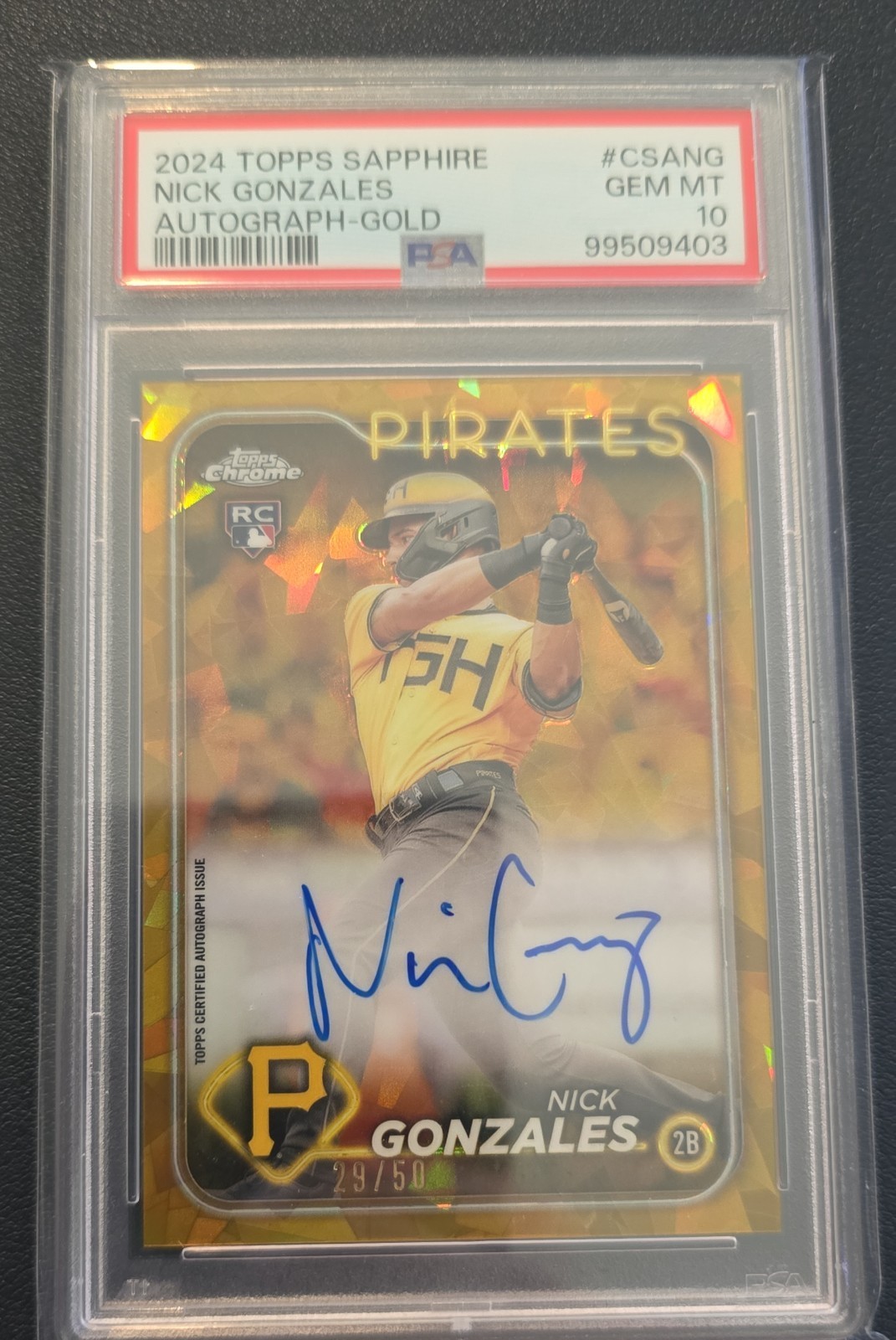 2024 Topps Chrome Sapphire Edition – Autographs Nick Gonzales #CSA-NG Gold…