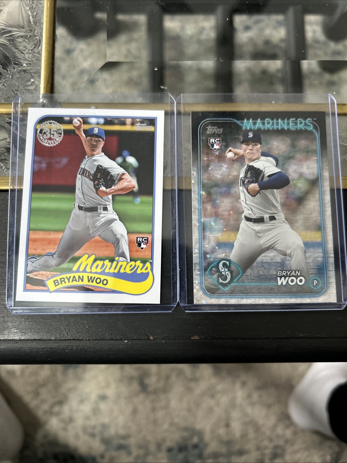 2 Card Set 2024 Topps Series 1 – #12 #89B-40 Bryan Woo (RC)