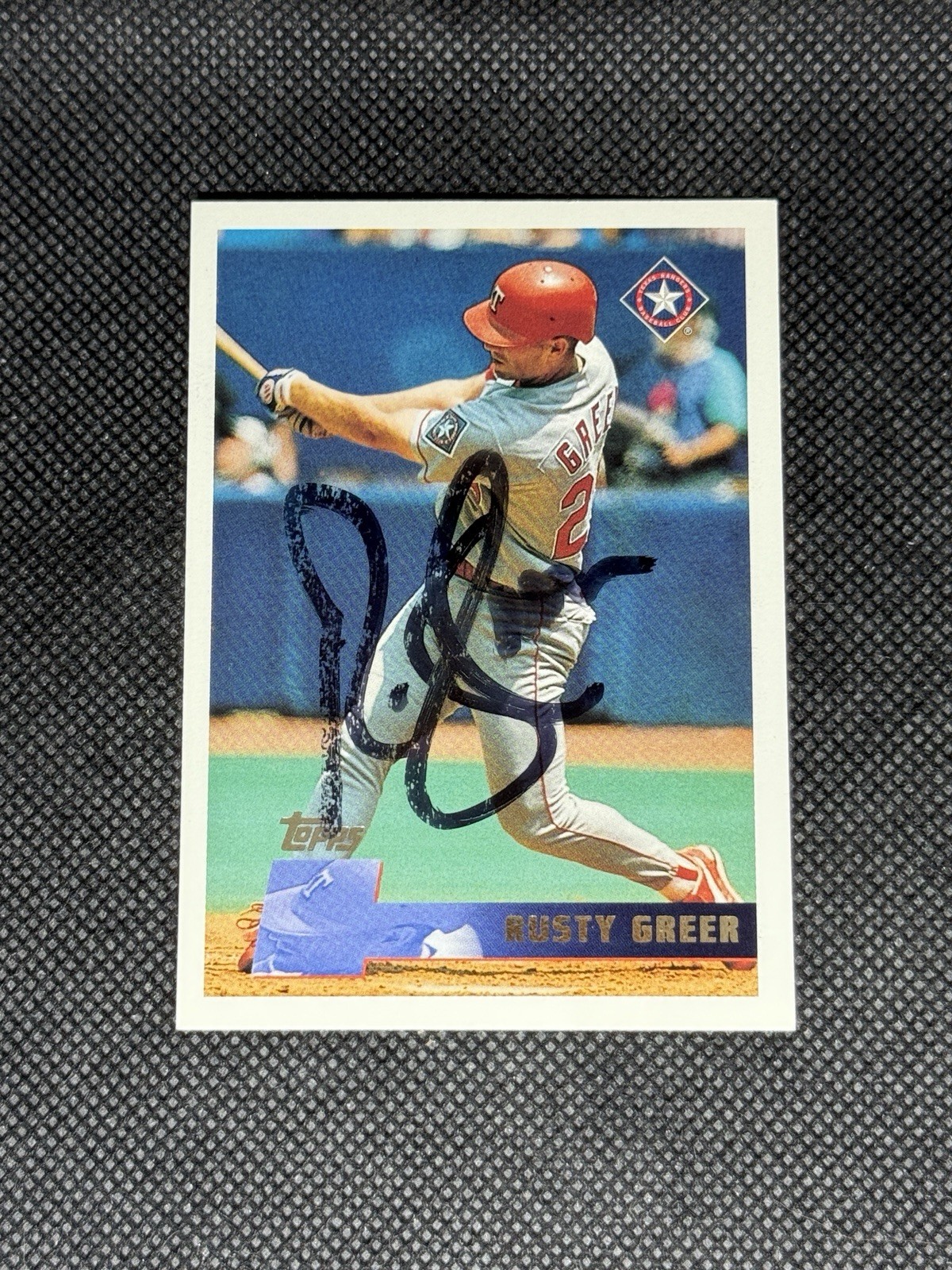 Rusty Greer Texas Rangers 1996 Topps Signed Auto Card #87 ~ COA