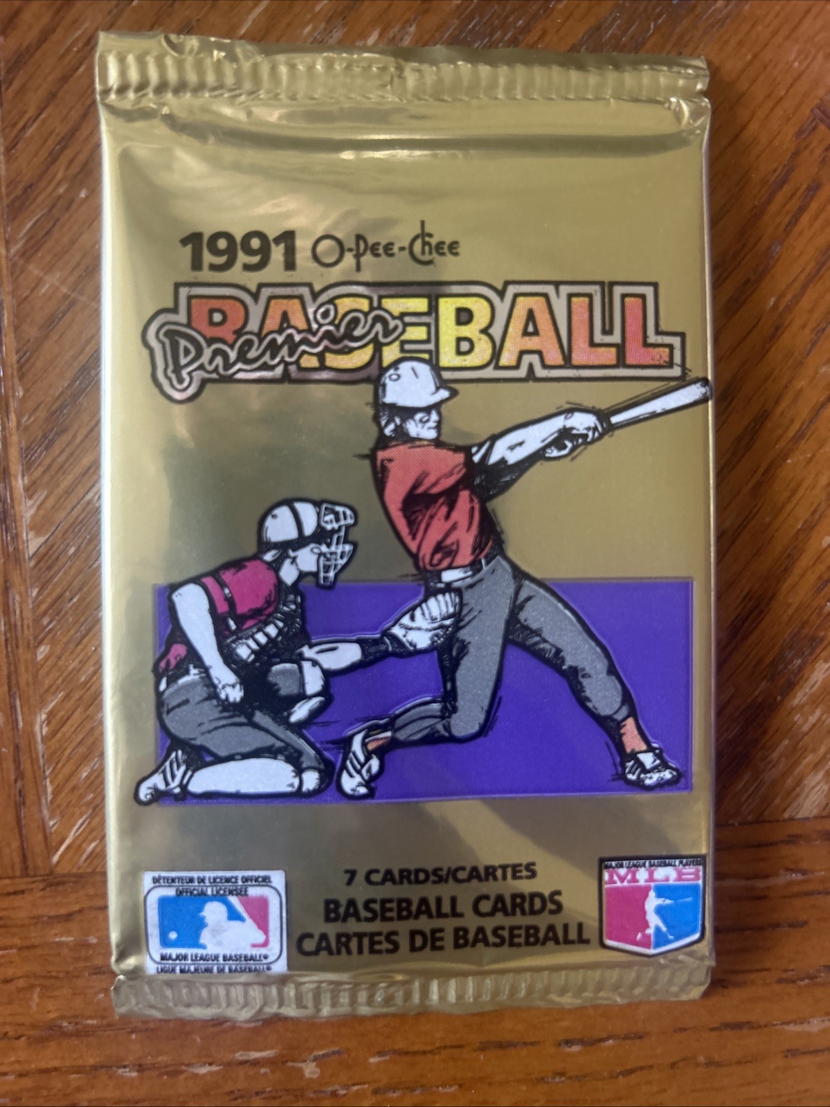 1991 O-Pee-Chee Premier Baseball Cards, 1 Sealed Wax Pack 7 Cards