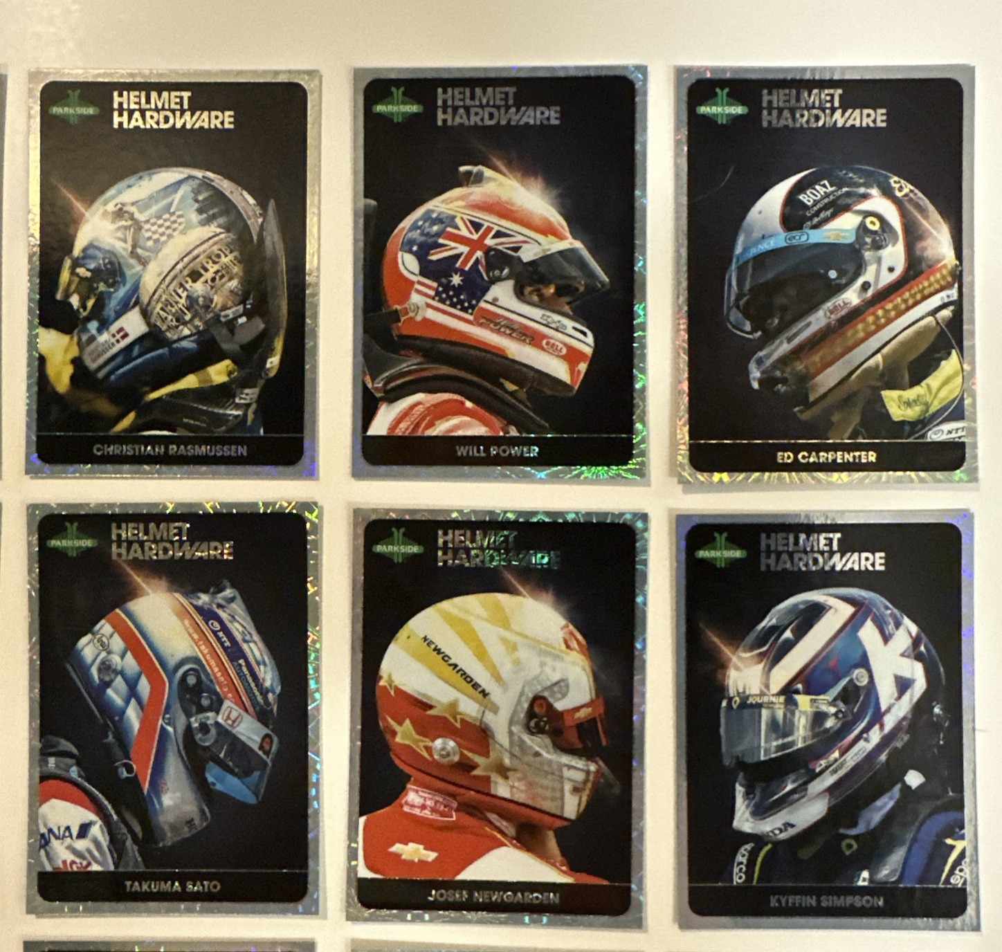 2026 Parkside Indycar Collection Helmet Hardware 20 Card Insert Set