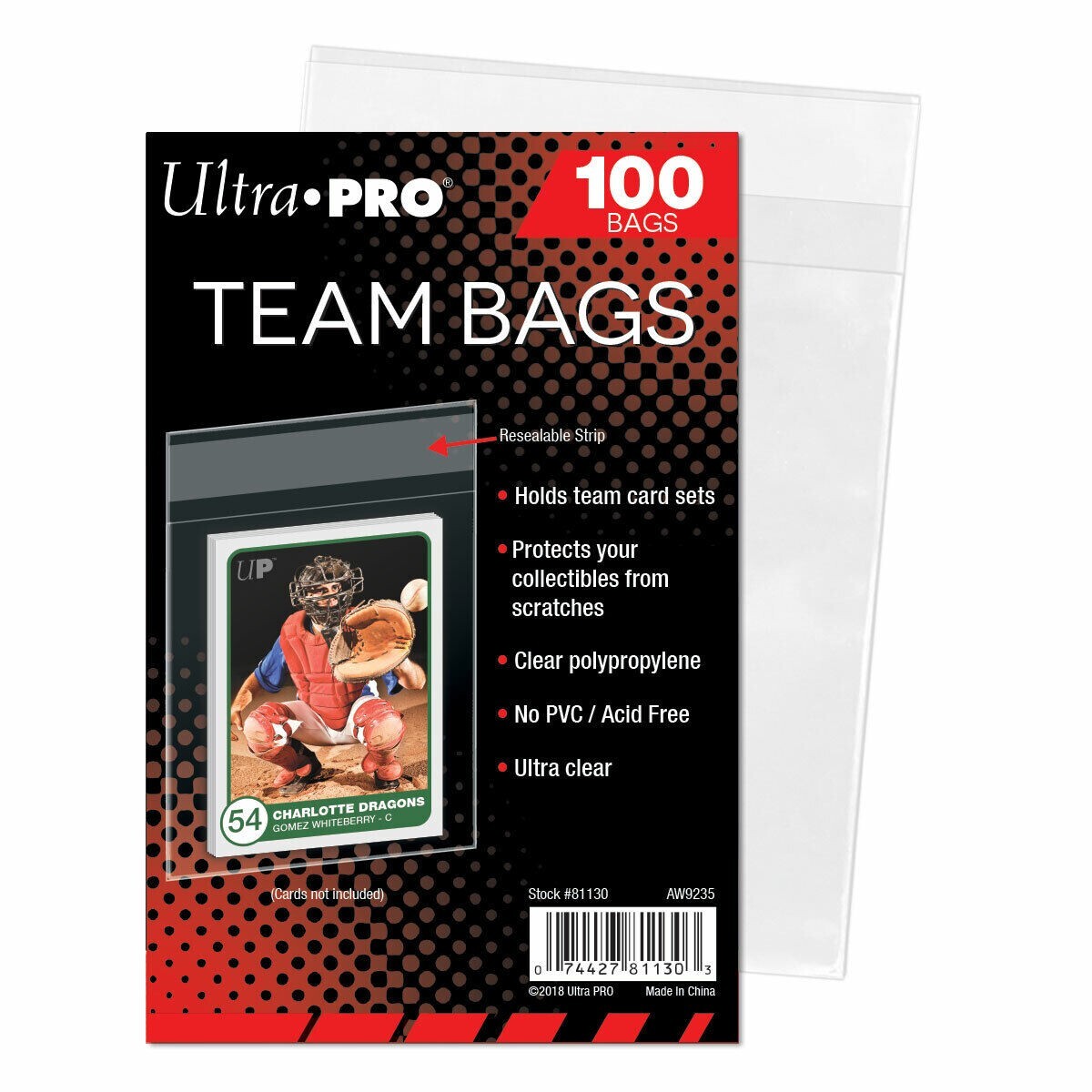 1000 Ultra PRO Team Set Bags Resealable Sleeves #81130 – 10 Packs of 100