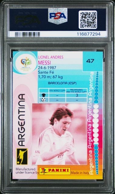2006 Panini World Cup Germany #47 LIONEL MESSI PSA 6 fc barcelona psg fc miami