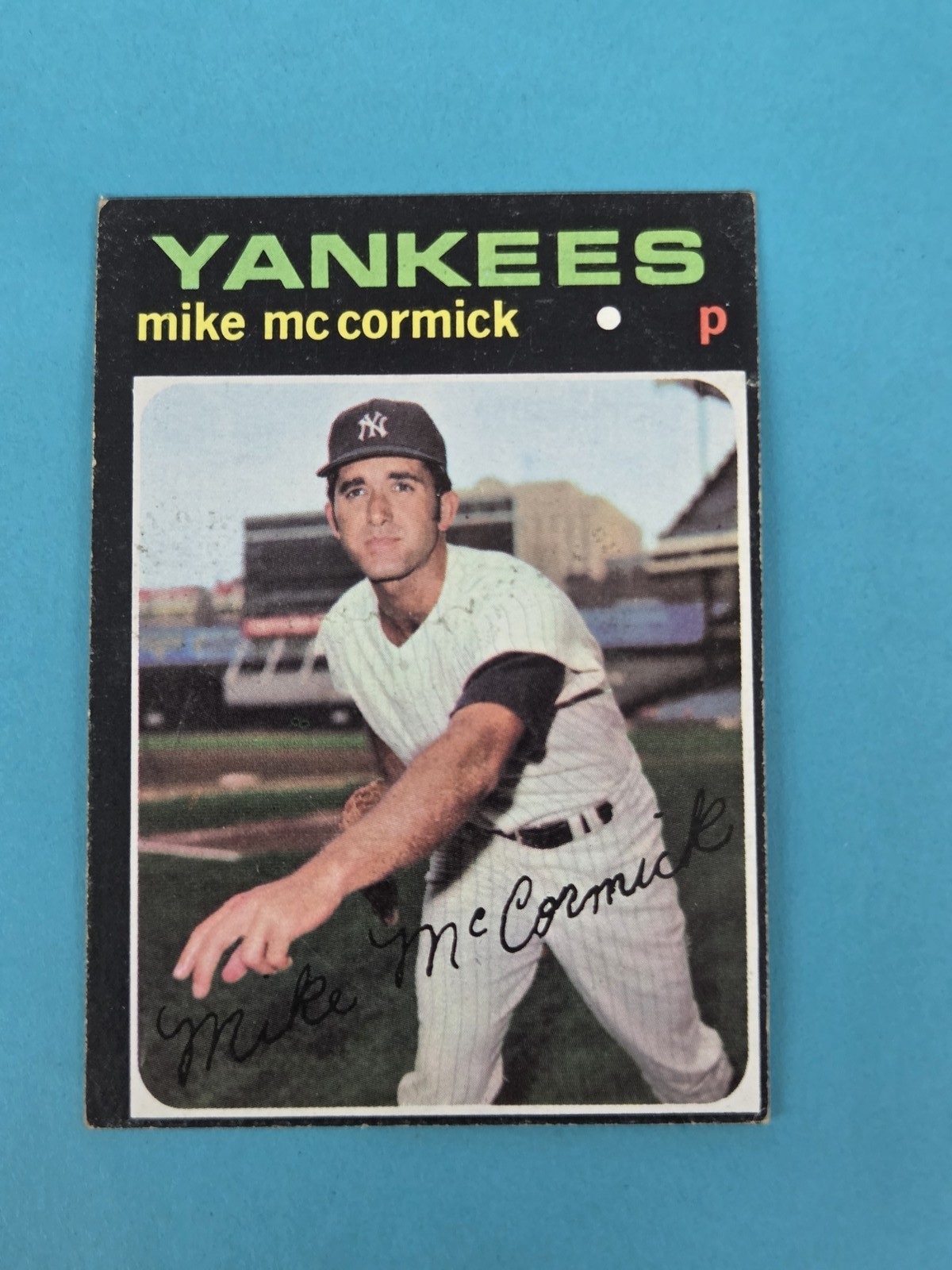 1971 Topps #438 Mike McCormick New York Yankees BASEBALL Card 7I