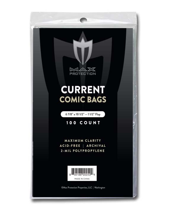 100 Current / Modern Comic Book Archival Poly Bags – 6 7/8 X 10 1/2 by Max Pro
