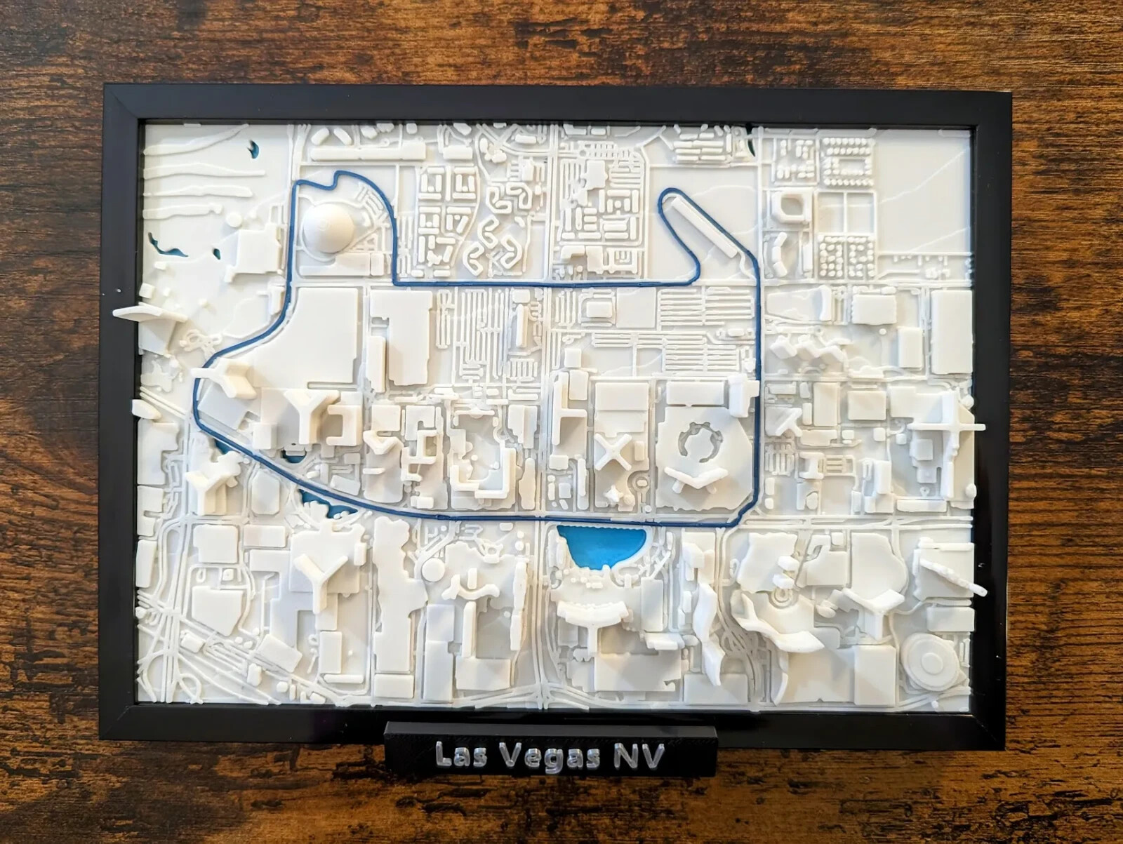 Las Vegas GP Circuit F1 Map 5×7 Frame 3D Design Great Quality Motorsports