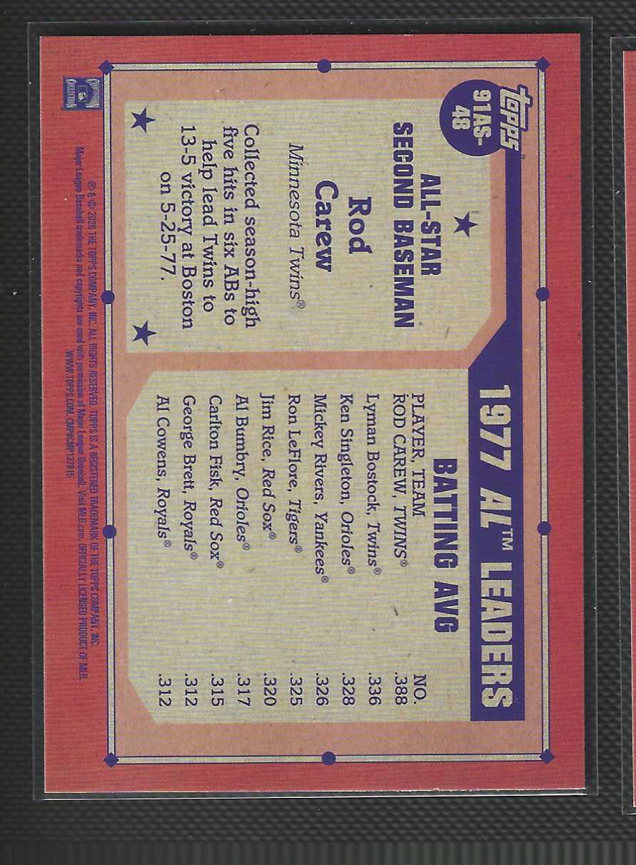 ROD CAREW 2026 Topps Series 2 1991 All Star #91AS-46