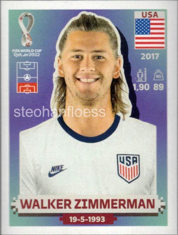 2022 Panini World Cup Stickers U.S.A. USA 10 USA10 Walker Zimmerman