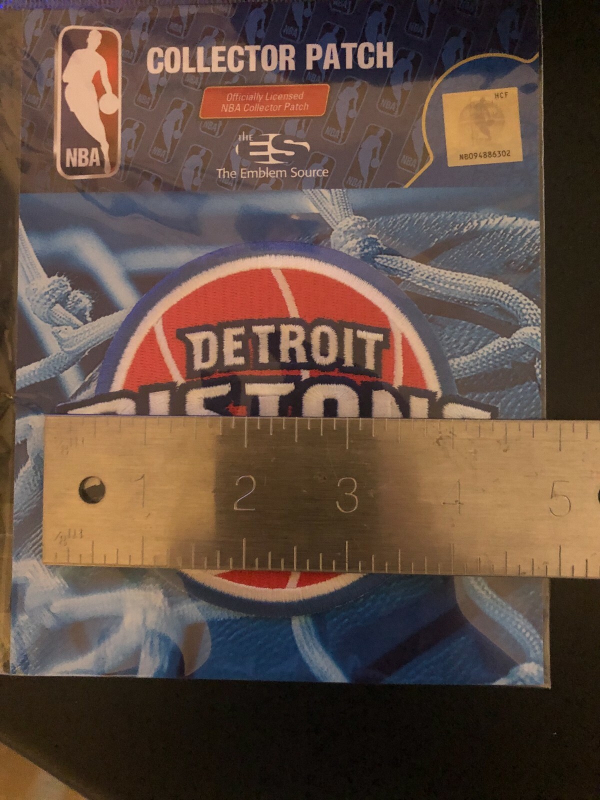 Detroit Pistons The Emblem Source Embroidered Logo 4 3/8″ Patch Basketball