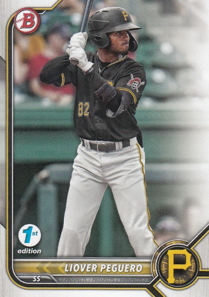 LIOVER PEGUERO BOWMAN 1ST EDITION ROOKIE PROSPECTS RC PIRATES #BPPF-34 2022 22