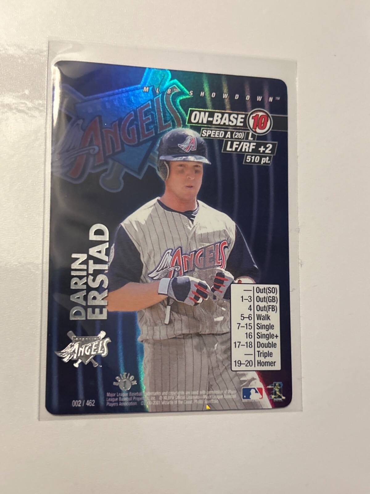 2001 MLB Showdown Baseball – 1ST Edition Foil #002 Darin Erstad Anaheim Angels