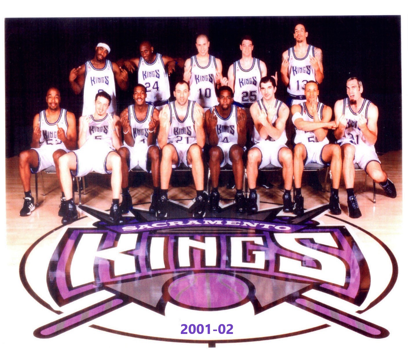 2001-02 SACRAMENTO KINGS 8X10 TEAM PHOTO BASKETBALL PICTURE NBA