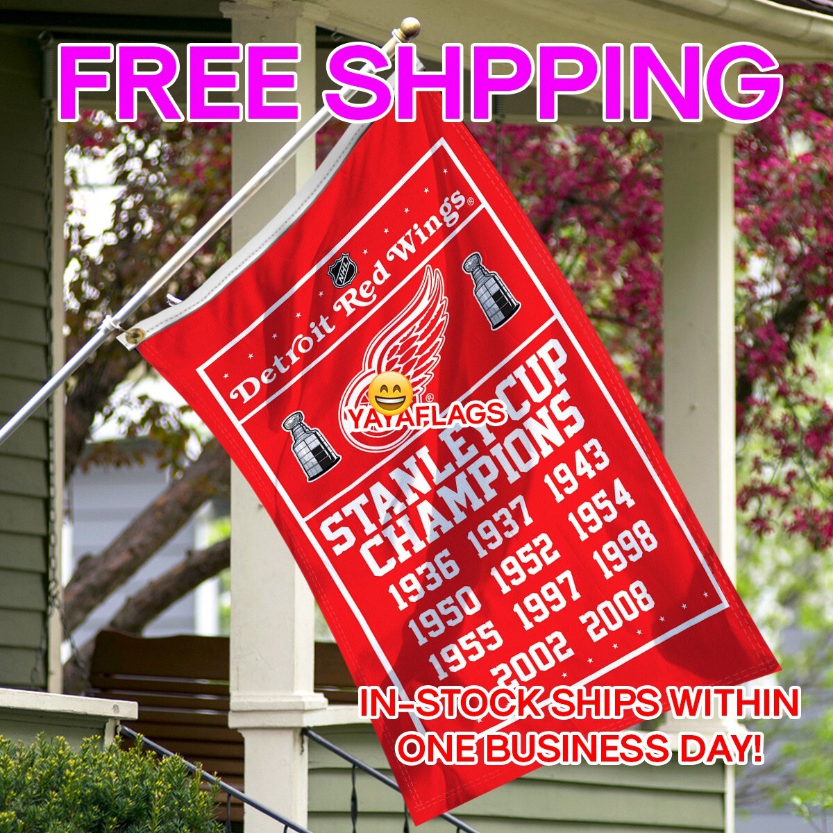 Detroit Red Wings Flag Banner 3×5 FT Hockey Team Fans Champions NHL