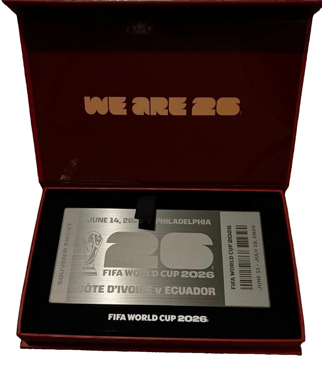 2026 FIFA World Cup Commemorative Ticket Plaque Cote D’Ivoire Vs Ecuador