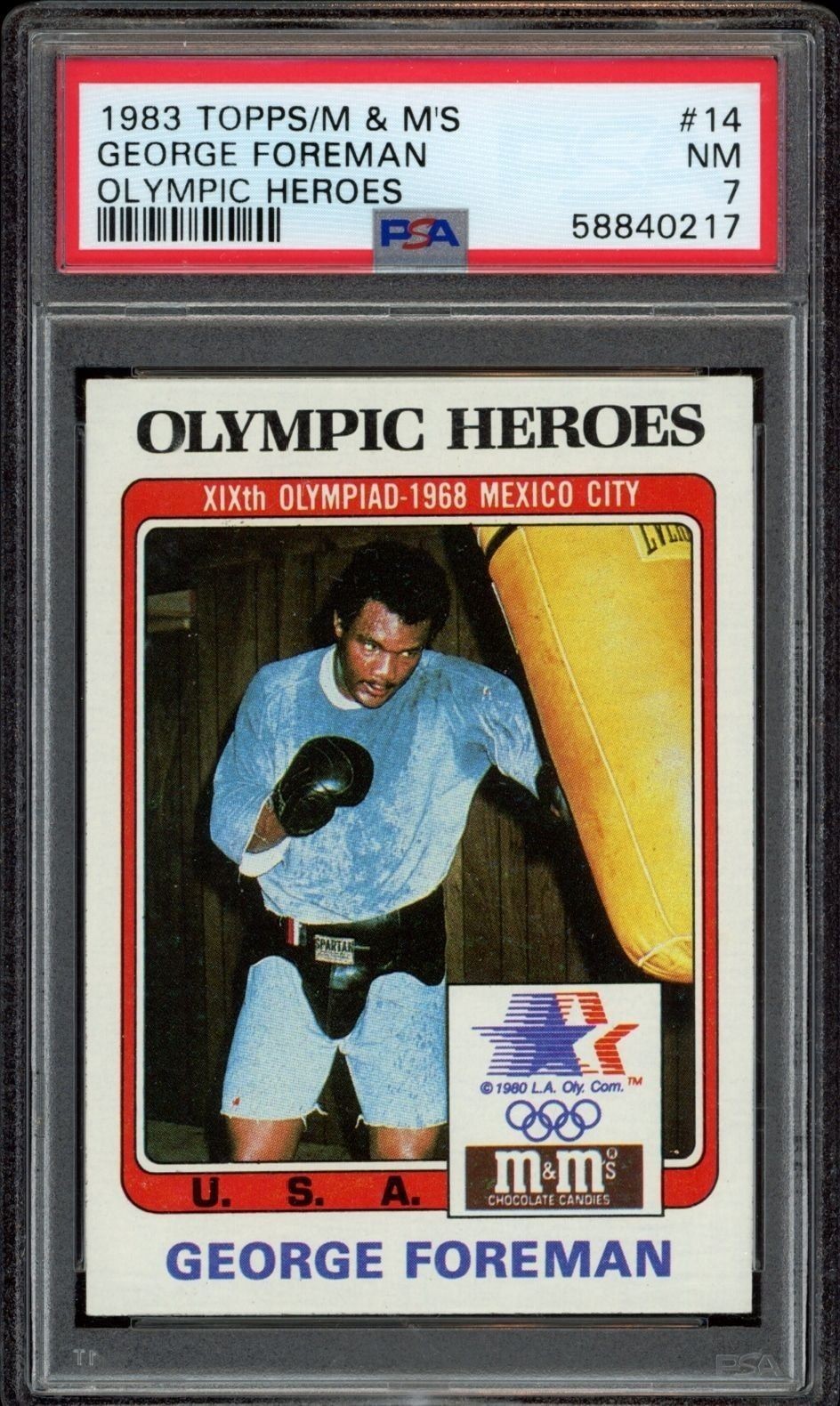 1983 Topps M & M’s Olympic Heroes George Foreman #14 PSA 7