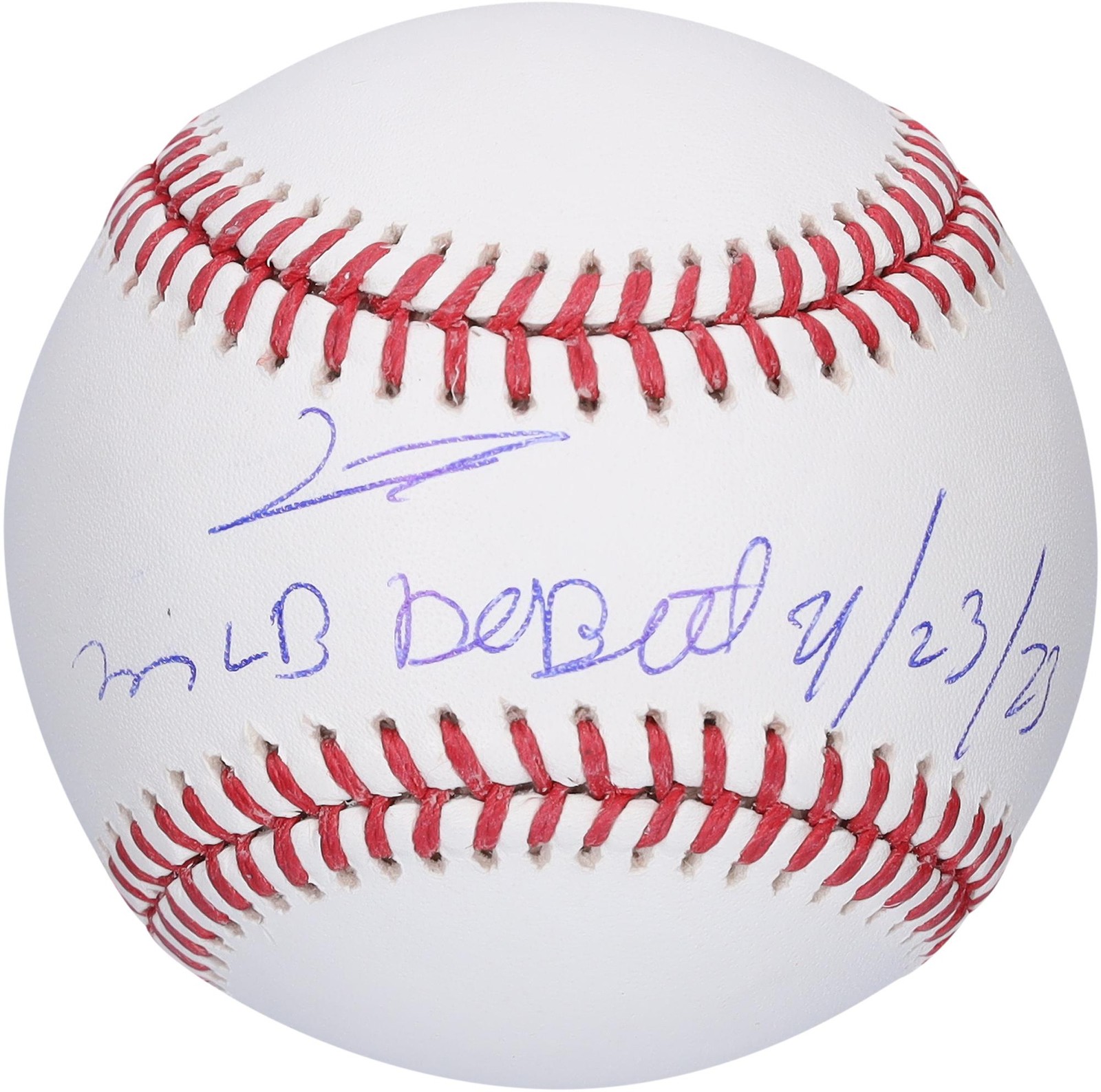 Junior Caminero Tampa Bay Rays Signed Baseball w/MLB Debut 9/23/23 Inscription