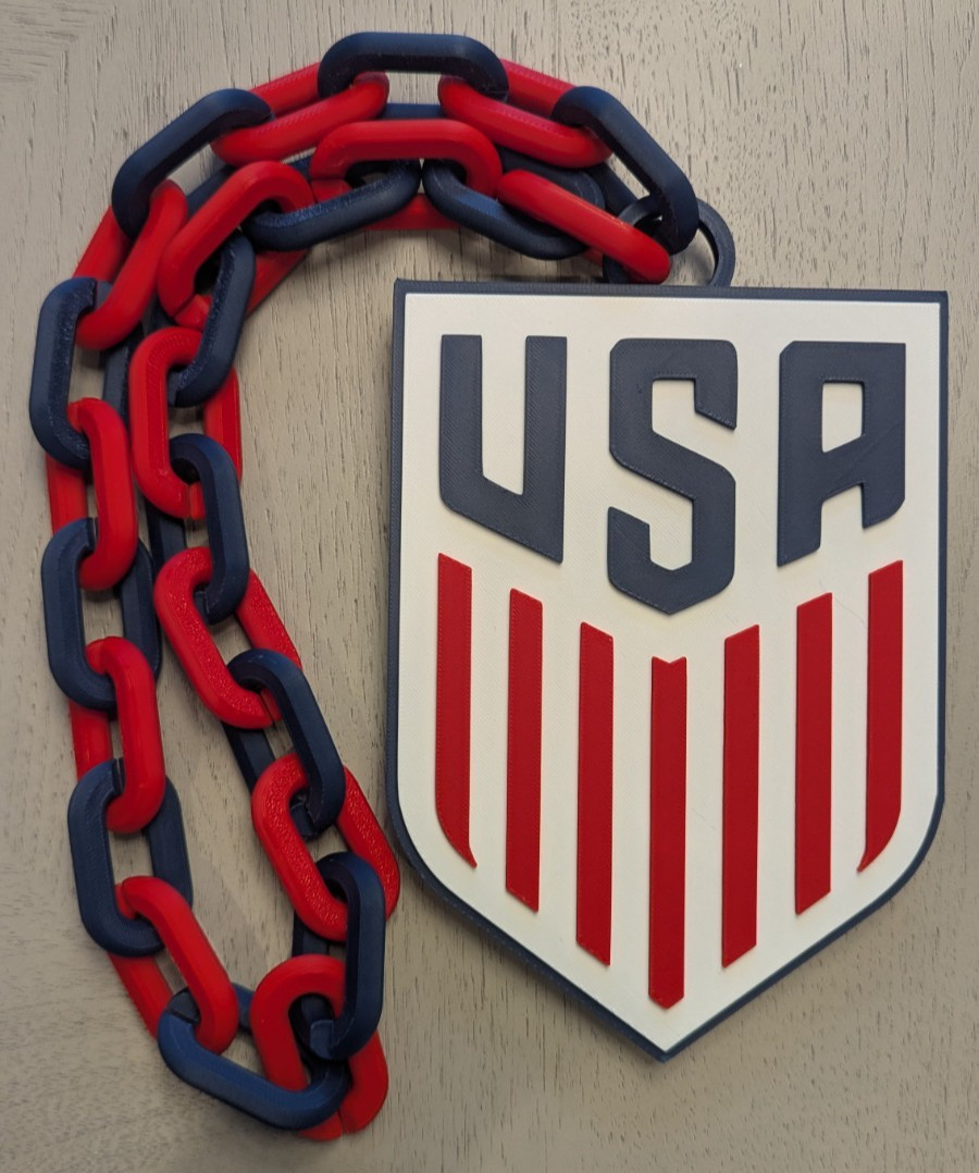 United States of America USA USMNT Over-Sized Necklace Logo Pendant Hype Chain