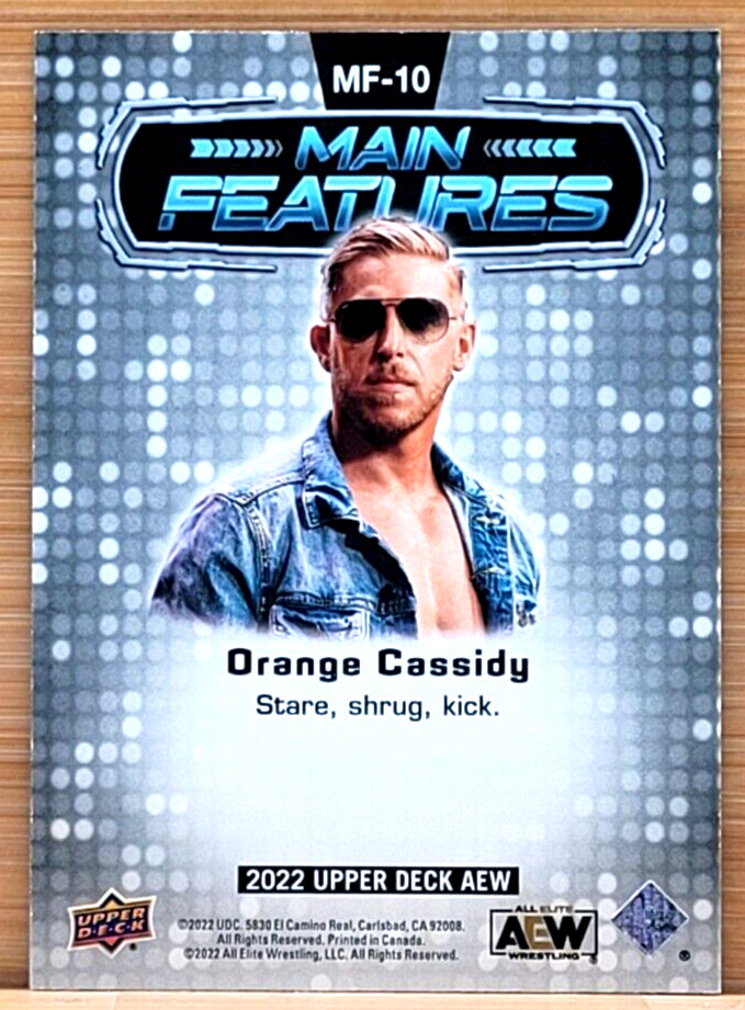 2022 UPPER DECK AEW ORANGE CASSIDY MAIN FEATURES PURPLE #D 1/25 ALPHA