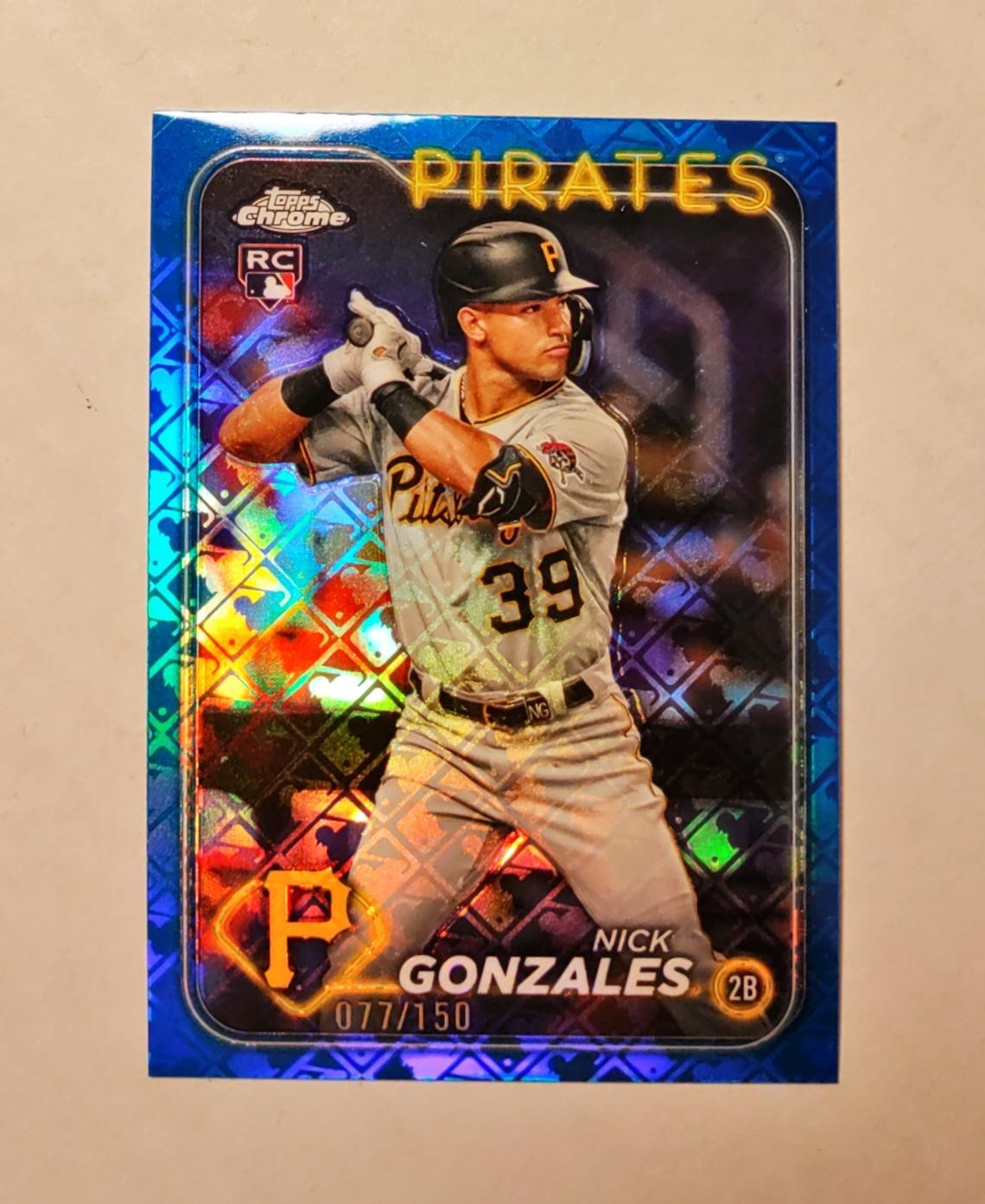 Nick Gonzales 2024 Topps Chrome RC BLUE REFRACTOR 077/150 Logofractor #72 z65