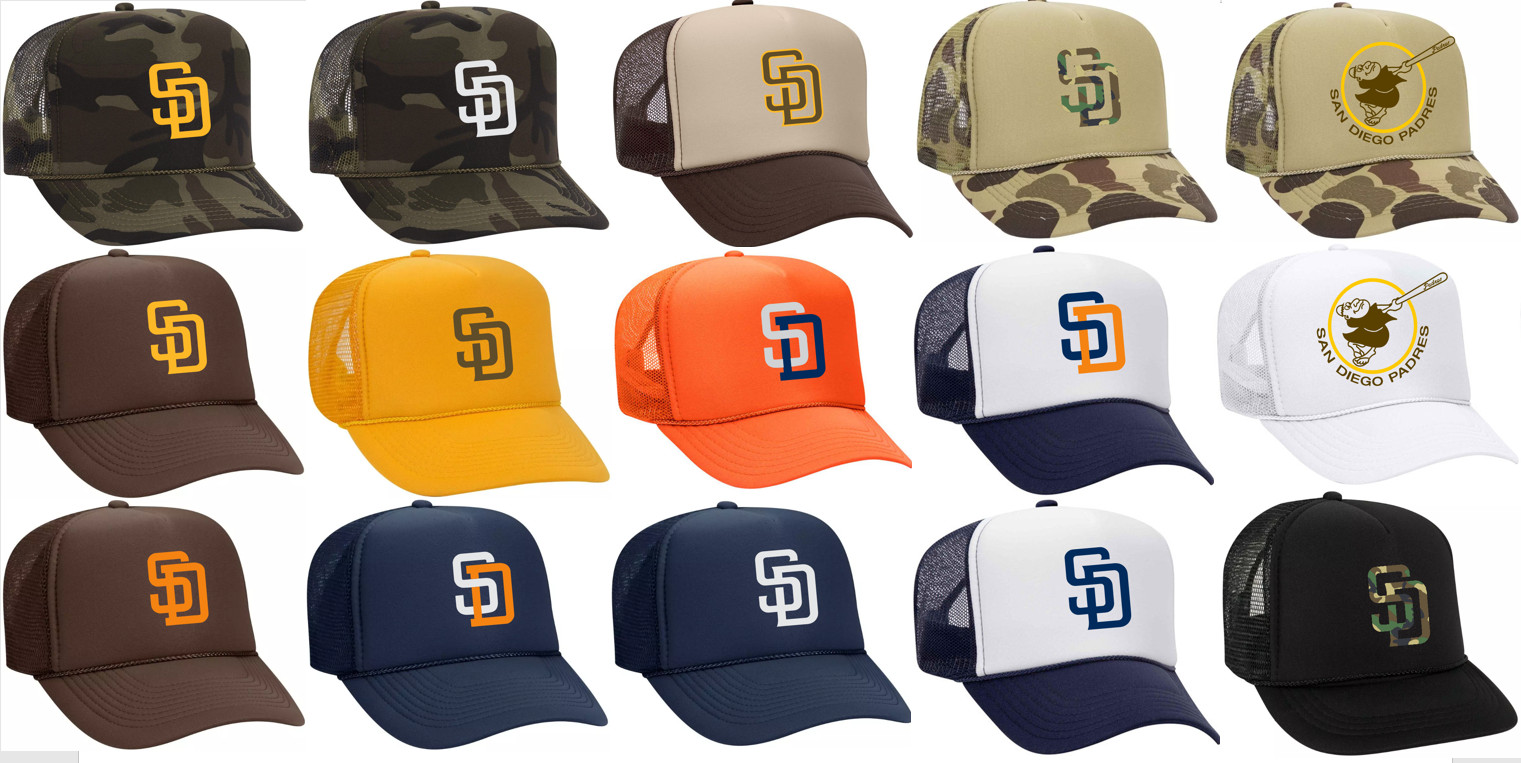 San Diego Padres Baseball Foam Front Mesh Back Snap Back Trucker Hat Slam Diego