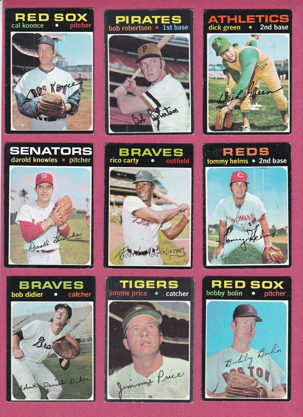 1971 Topps Baseball Cards, VG to EX+, commons #402 – 597 to complete your set