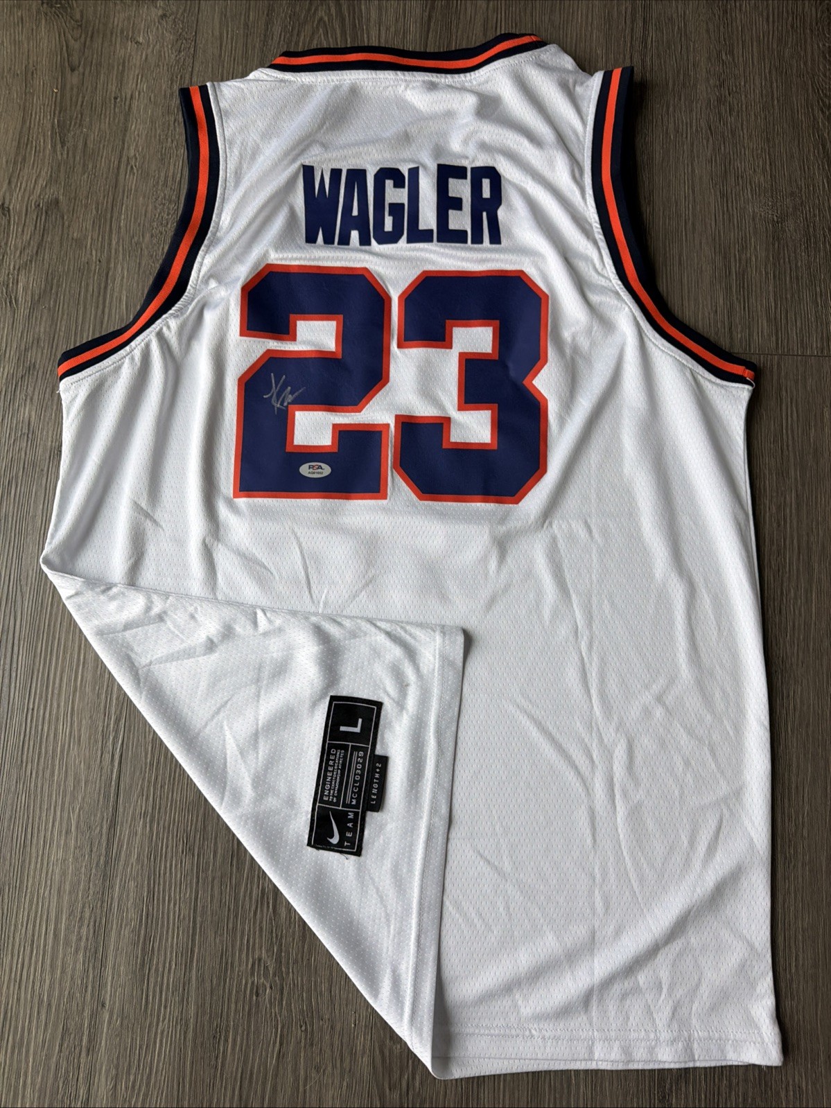 Keaton Wagler Illinois Fighting Illini Autograph Signed Jersey! Psa Coa