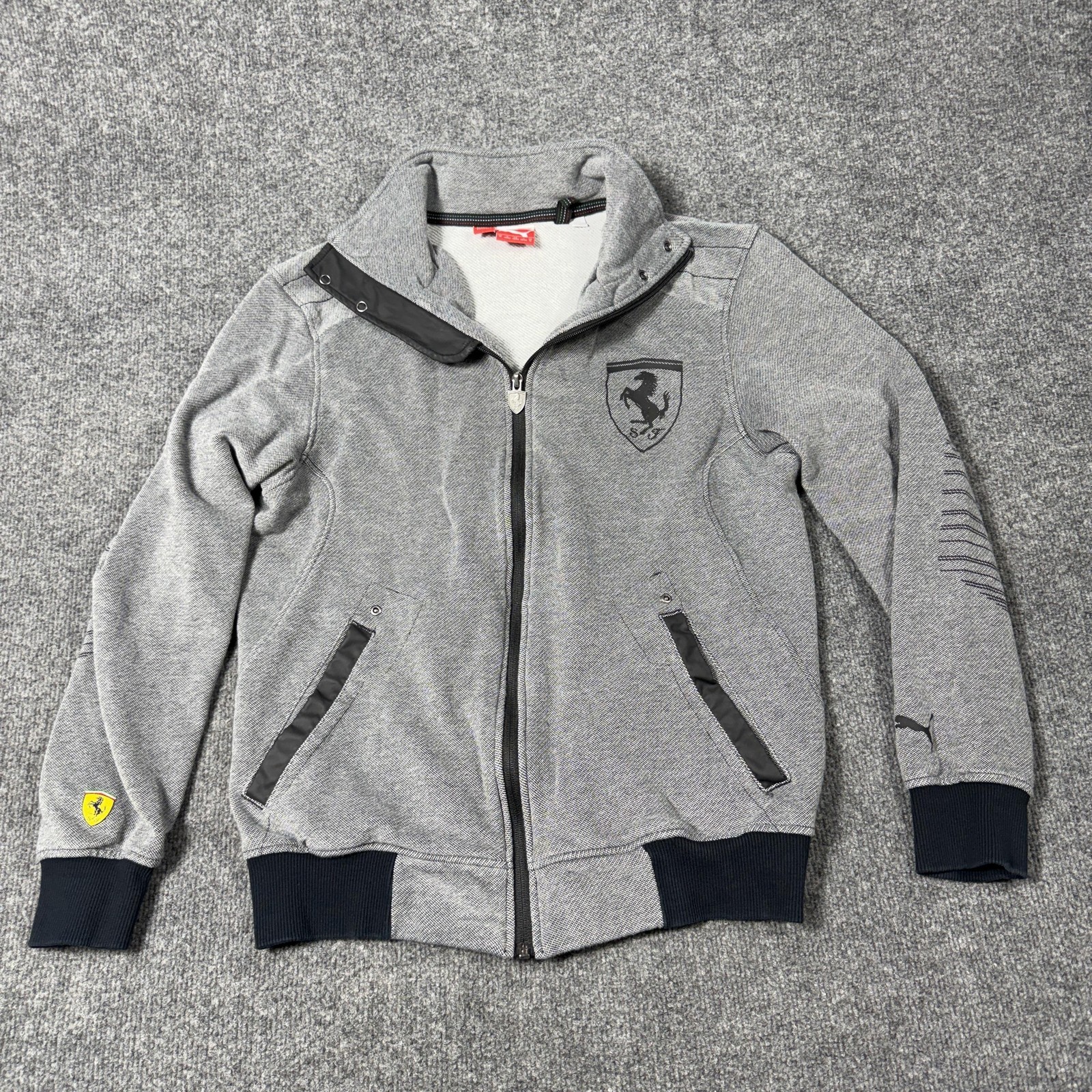 Scuderia Ferrari Jacket Mens Medium Gray F1 Puma Full Zip Formula 1 Racing