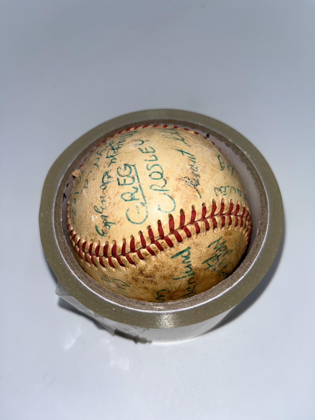 Vintage Era Unknown Team Players Signed Baseball Ball