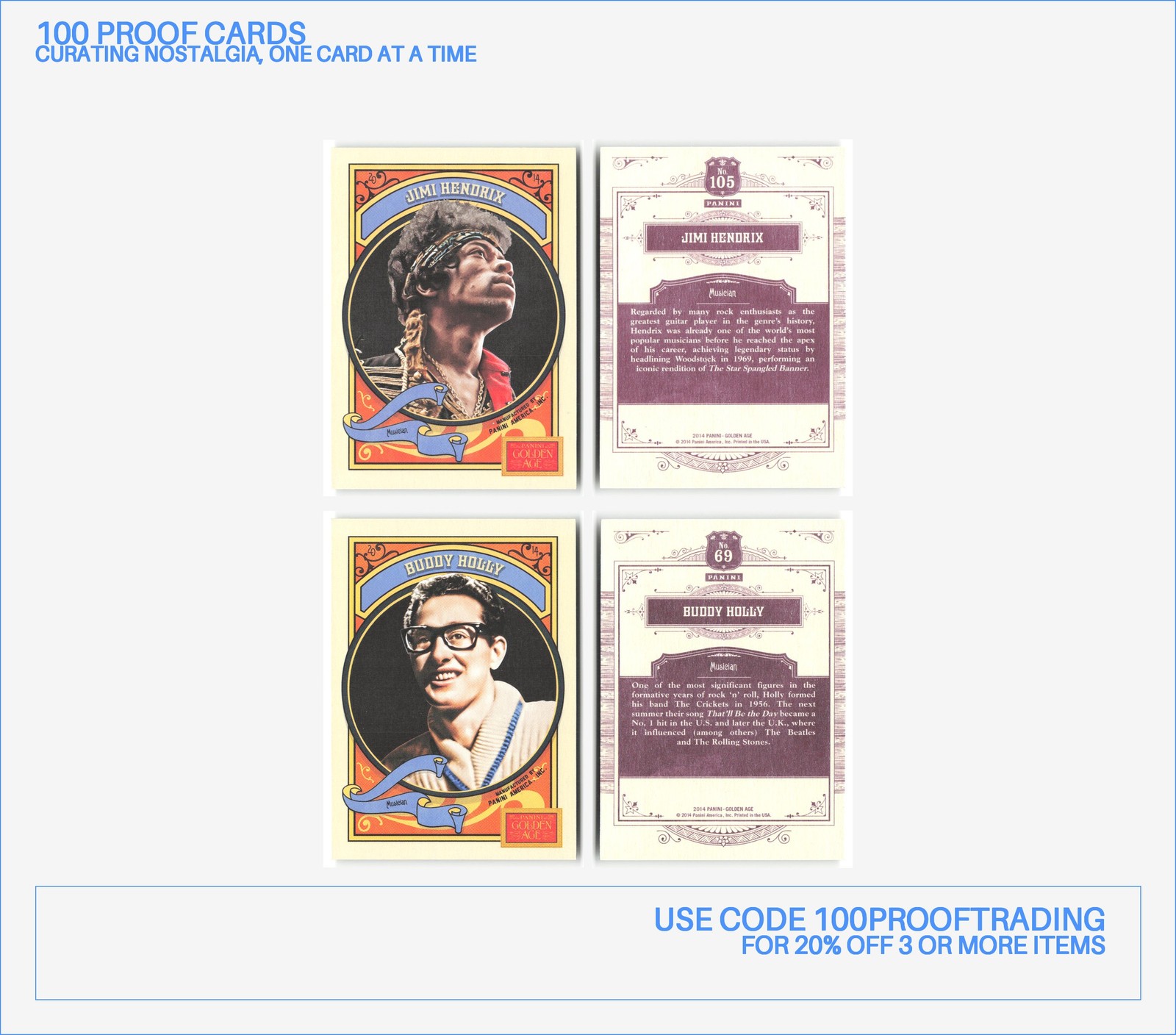 Panini Golden Age Lot 70 Trading Cards – 2012, 2014, Golf, Pop Culture, Politics
