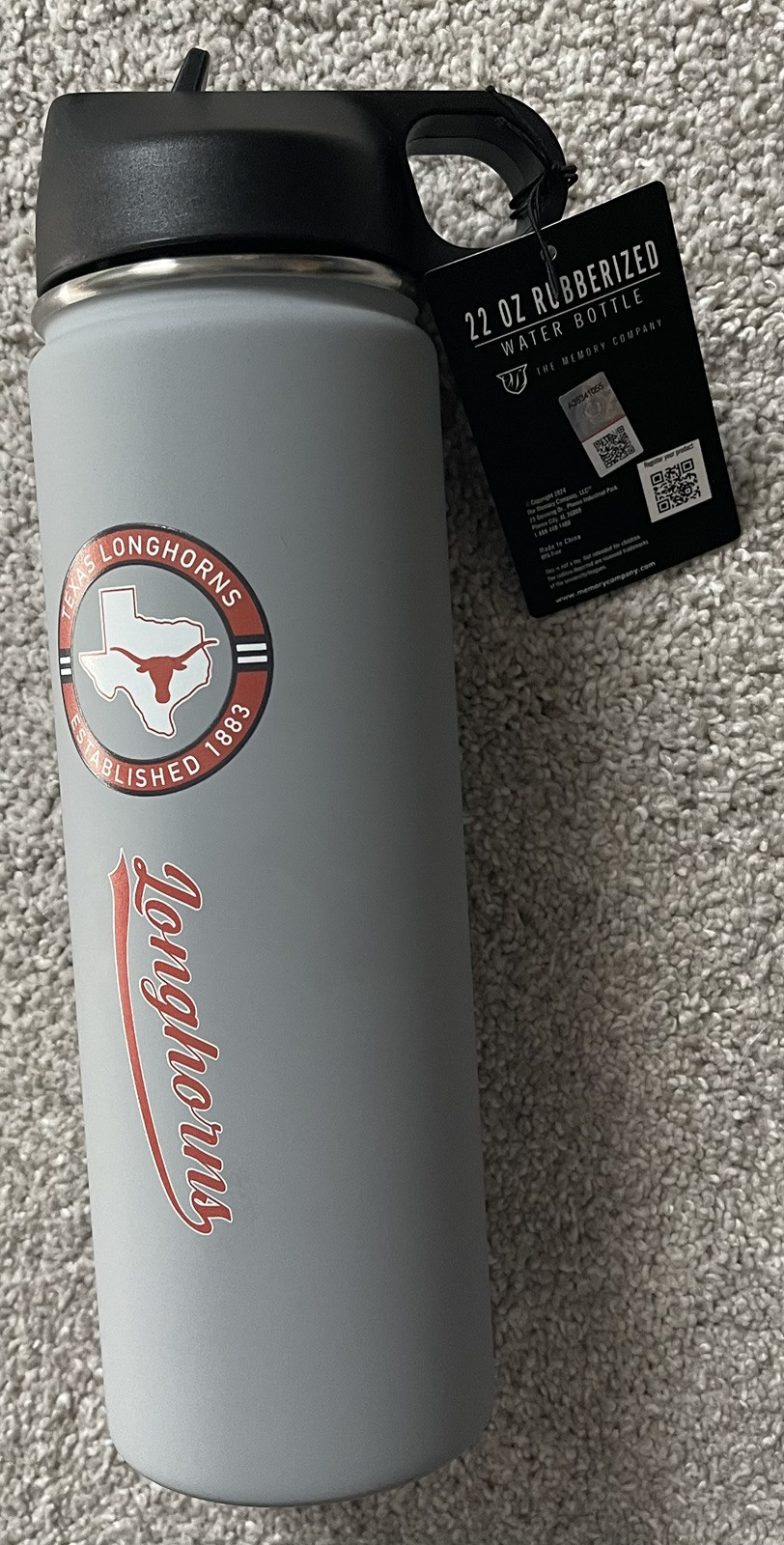 Texas Longhorns 22 Oz Stainless Steel Interior Tumbler, Rubberized. New W/Tags