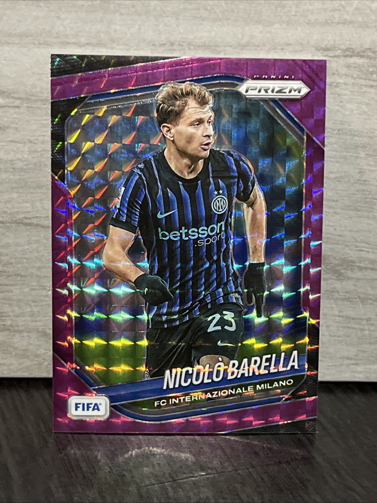 Nicolo Barella 2025-26 Panini Prizm FIFA PURPLE Prizm RC /135 Inter Milan Italy