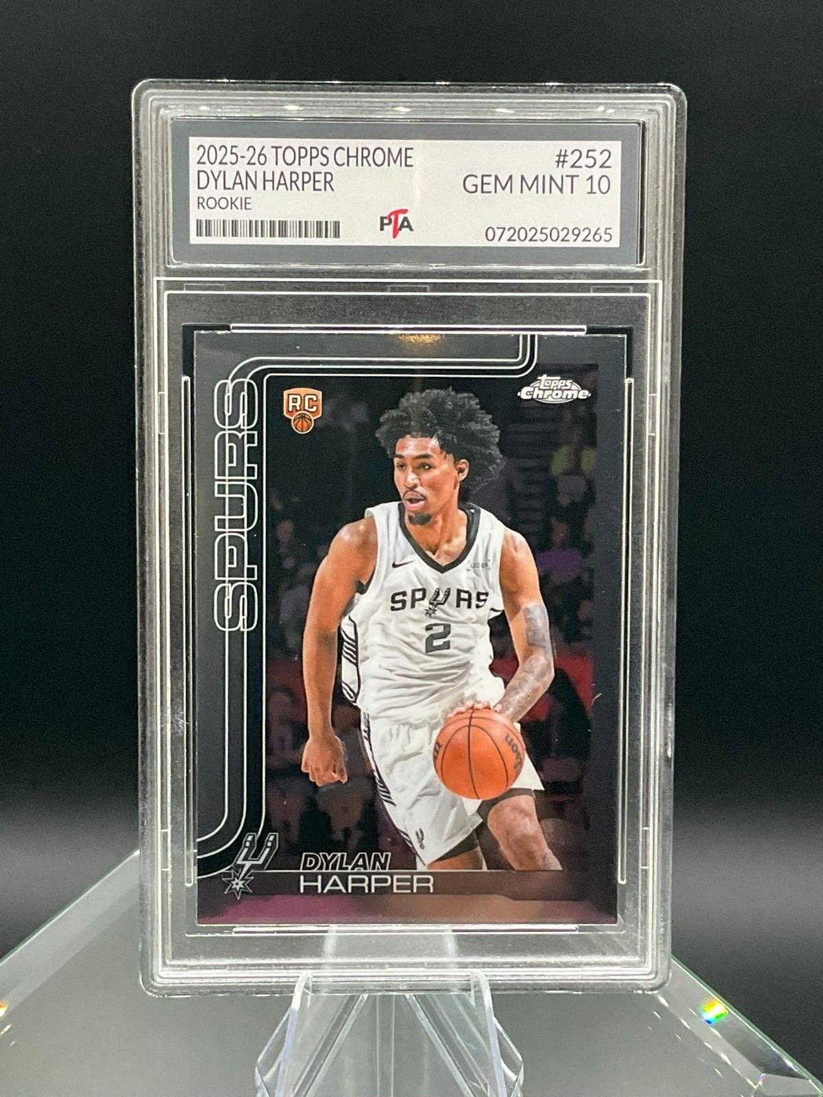 2025-26 Topps Chrome Dylan Harper RC True Rookie Spurs ~GRADED GEM MINT PTA 10🔥